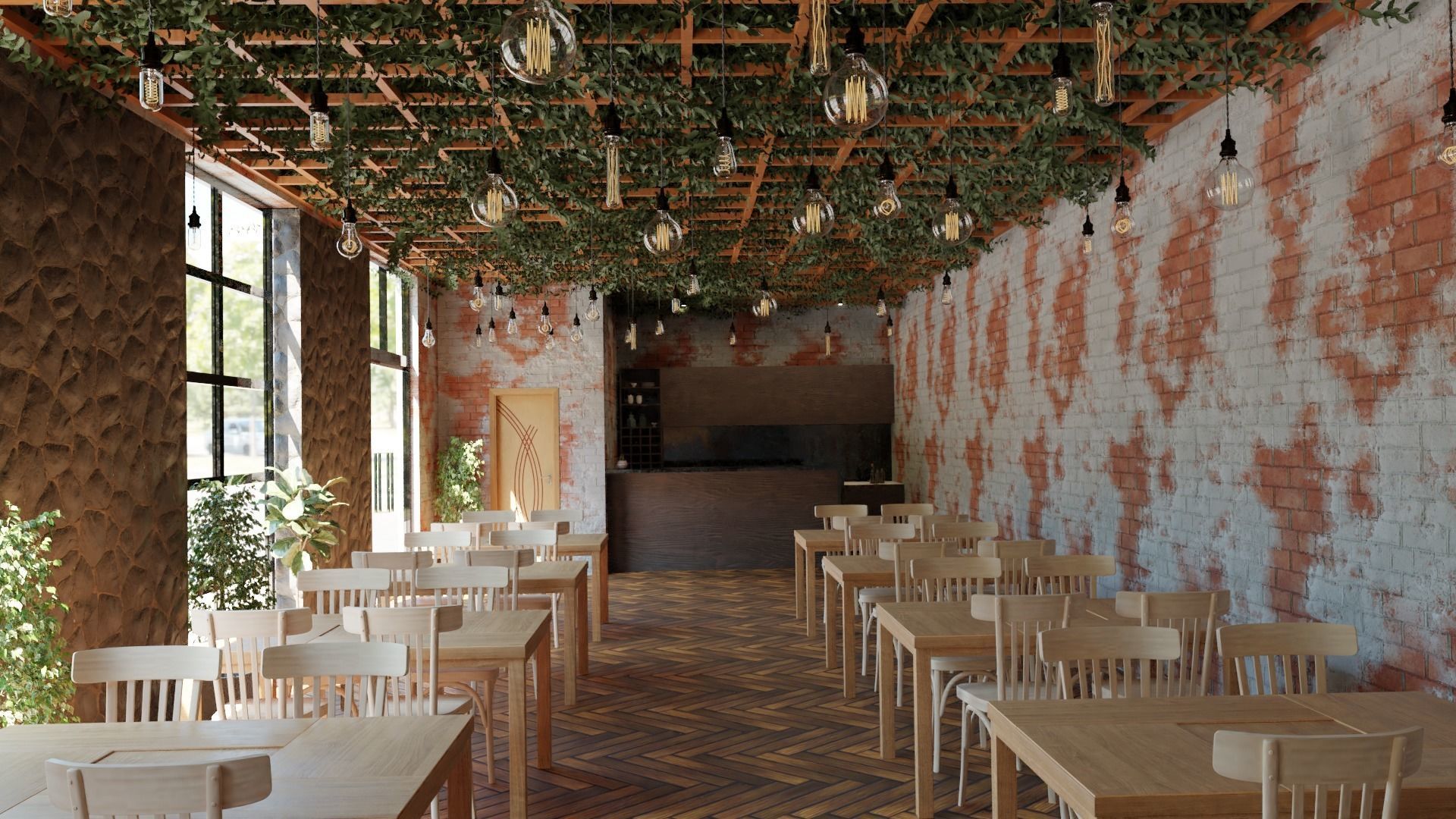 CAFE INTERIOR MODERN 3D model_2