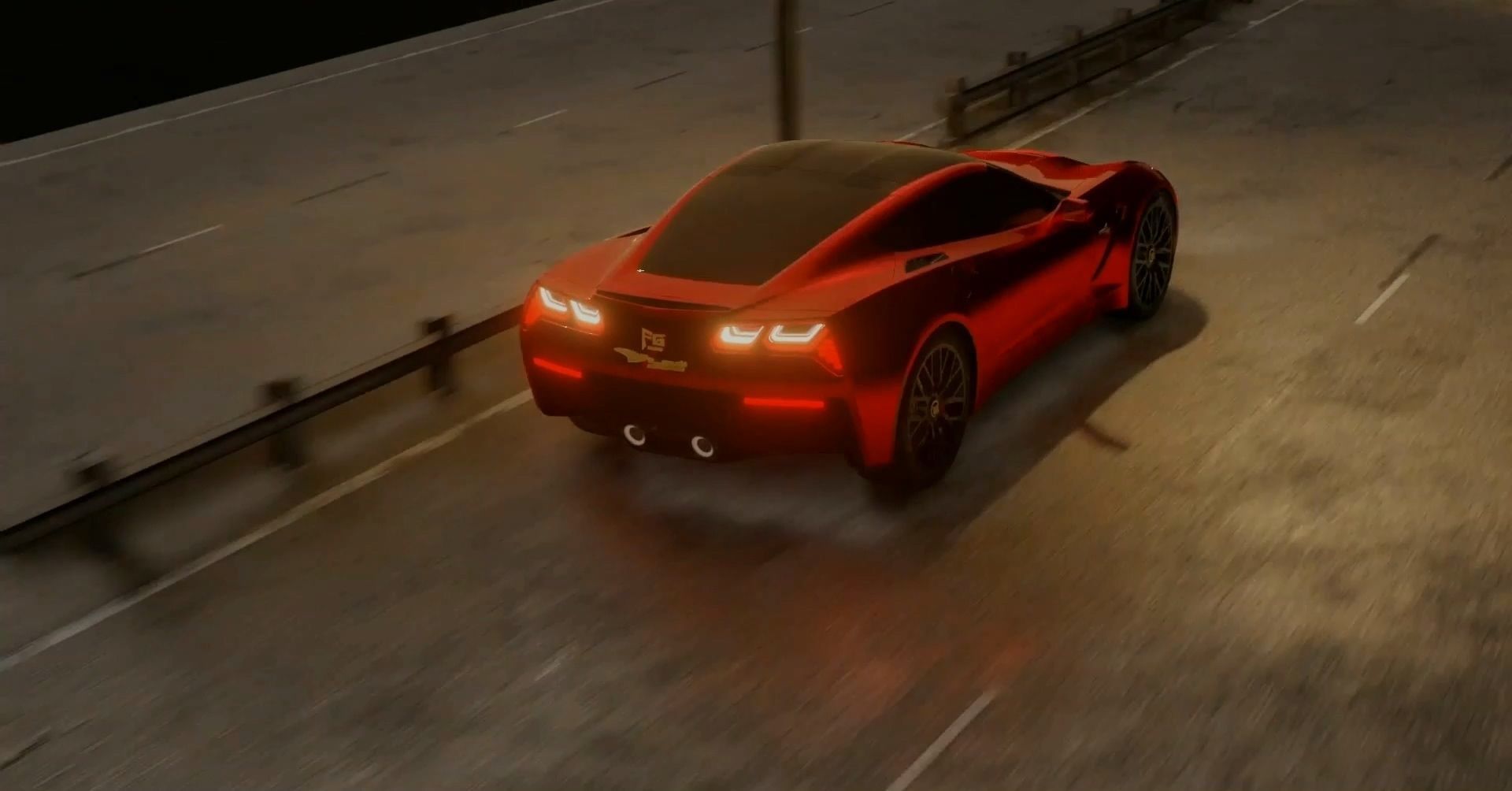 Night Car Track Vehicle Light 3D model Low-poly 3D model_9