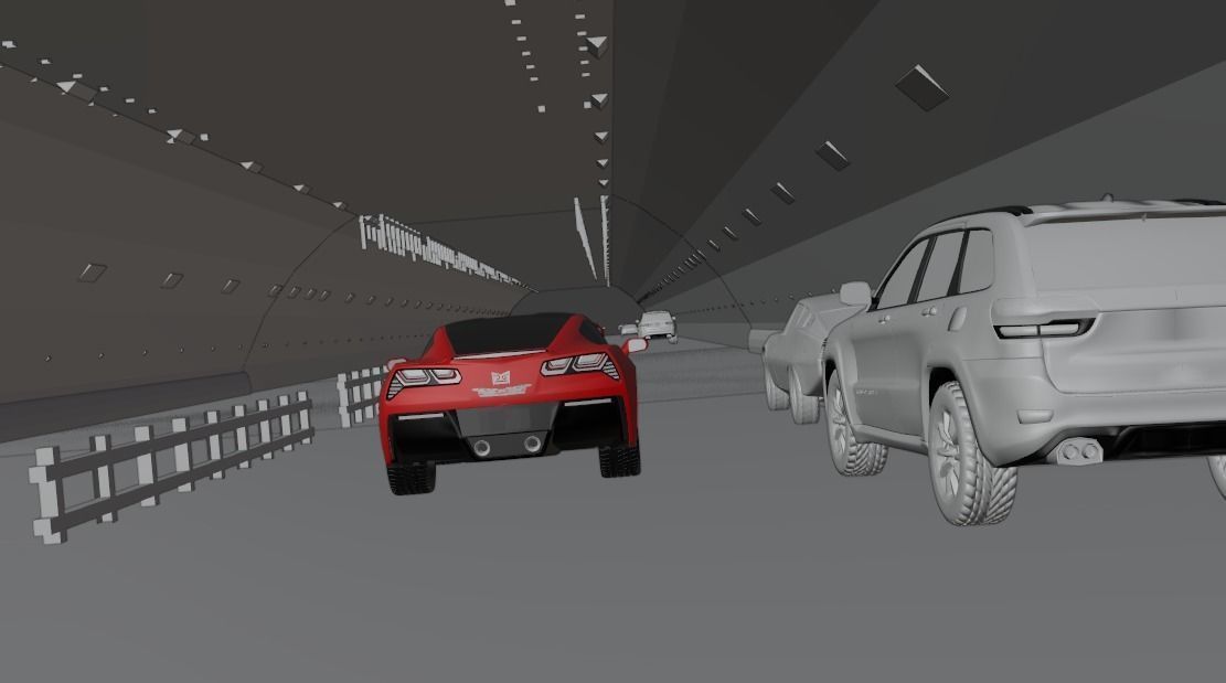 Night Car Track Vehicle Light 3D model Low-poly 3D model_4