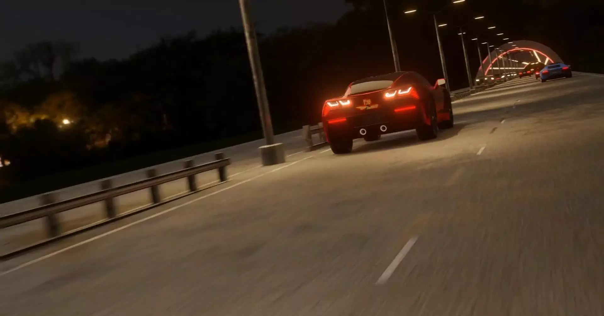 Night Car Track Vehicle Light 3D model Low-poly 3D model_0