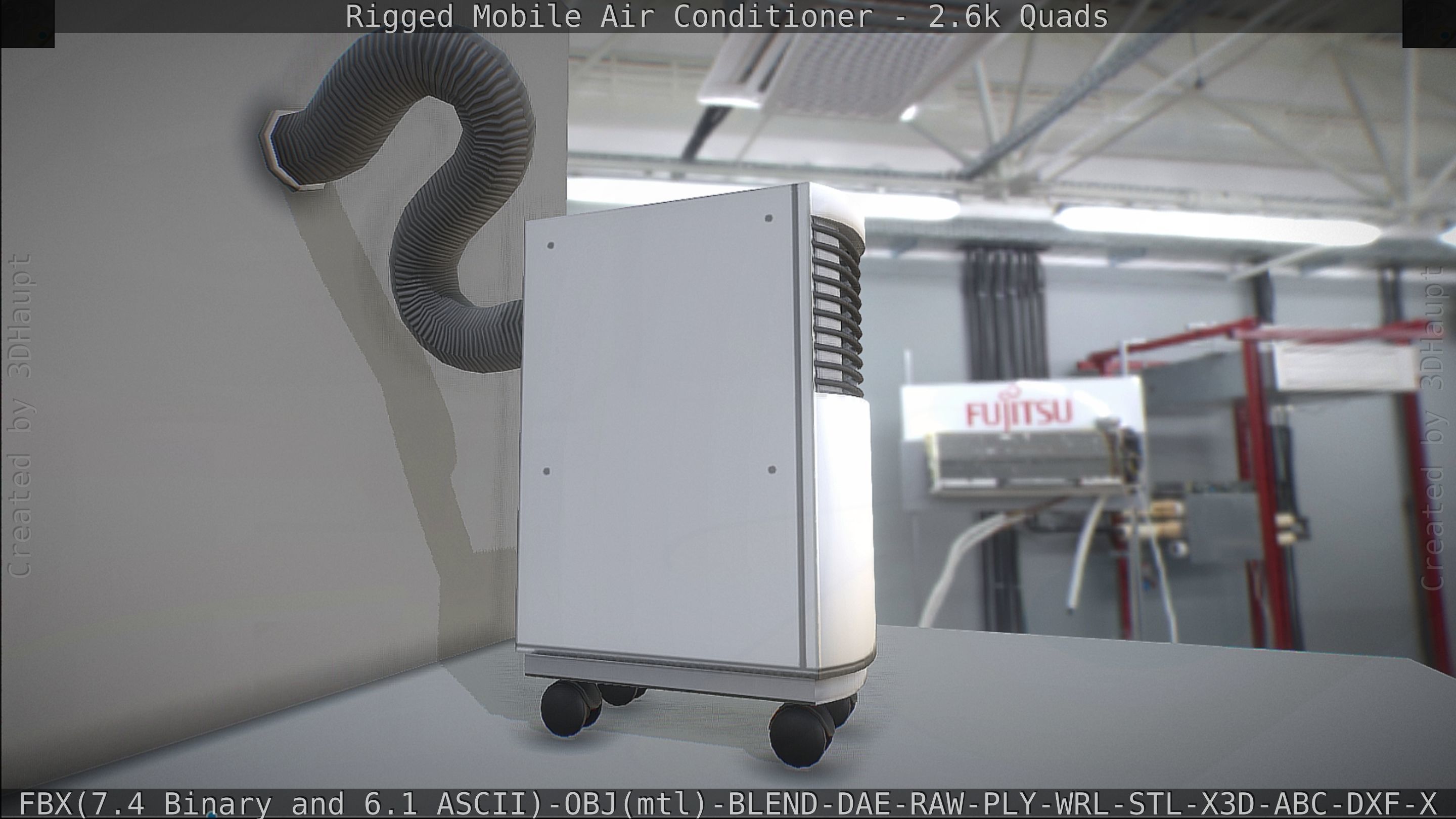 Air Conditioner Rigged Low-poly 3D model_44