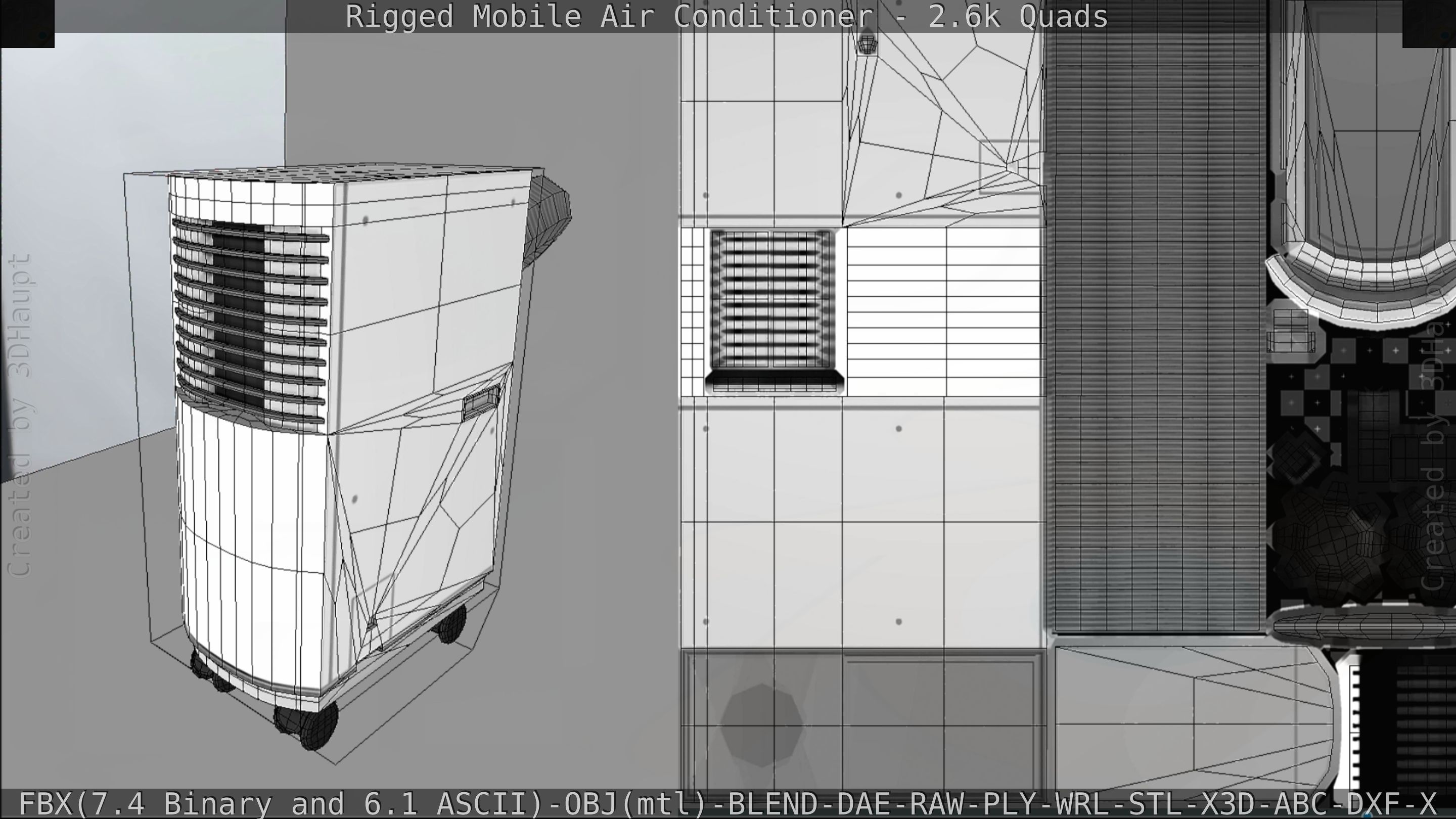 Air Conditioner Rigged Low-poly 3D model_115