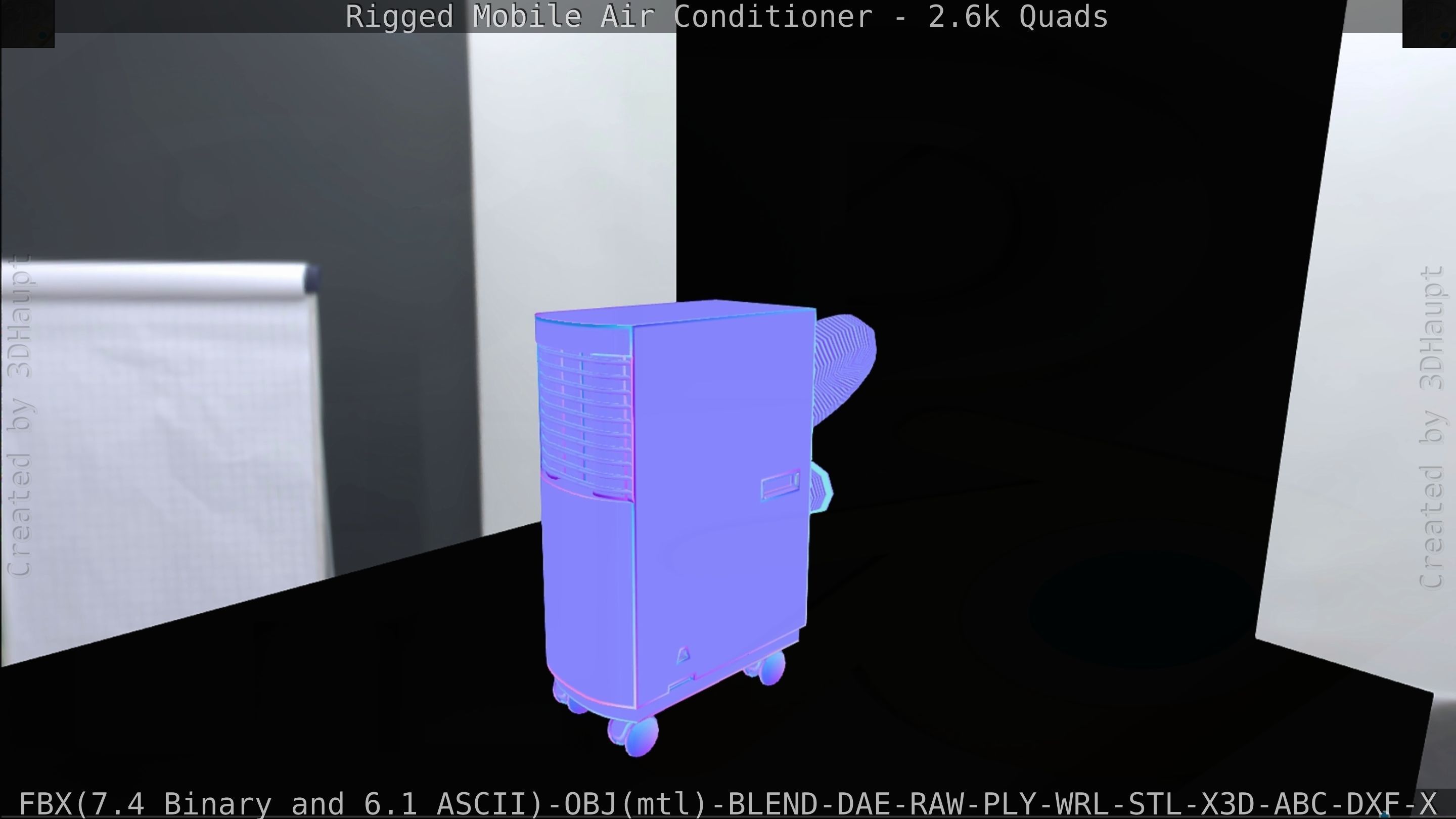 Air Conditioner Rigged Low-poly 3D model_85