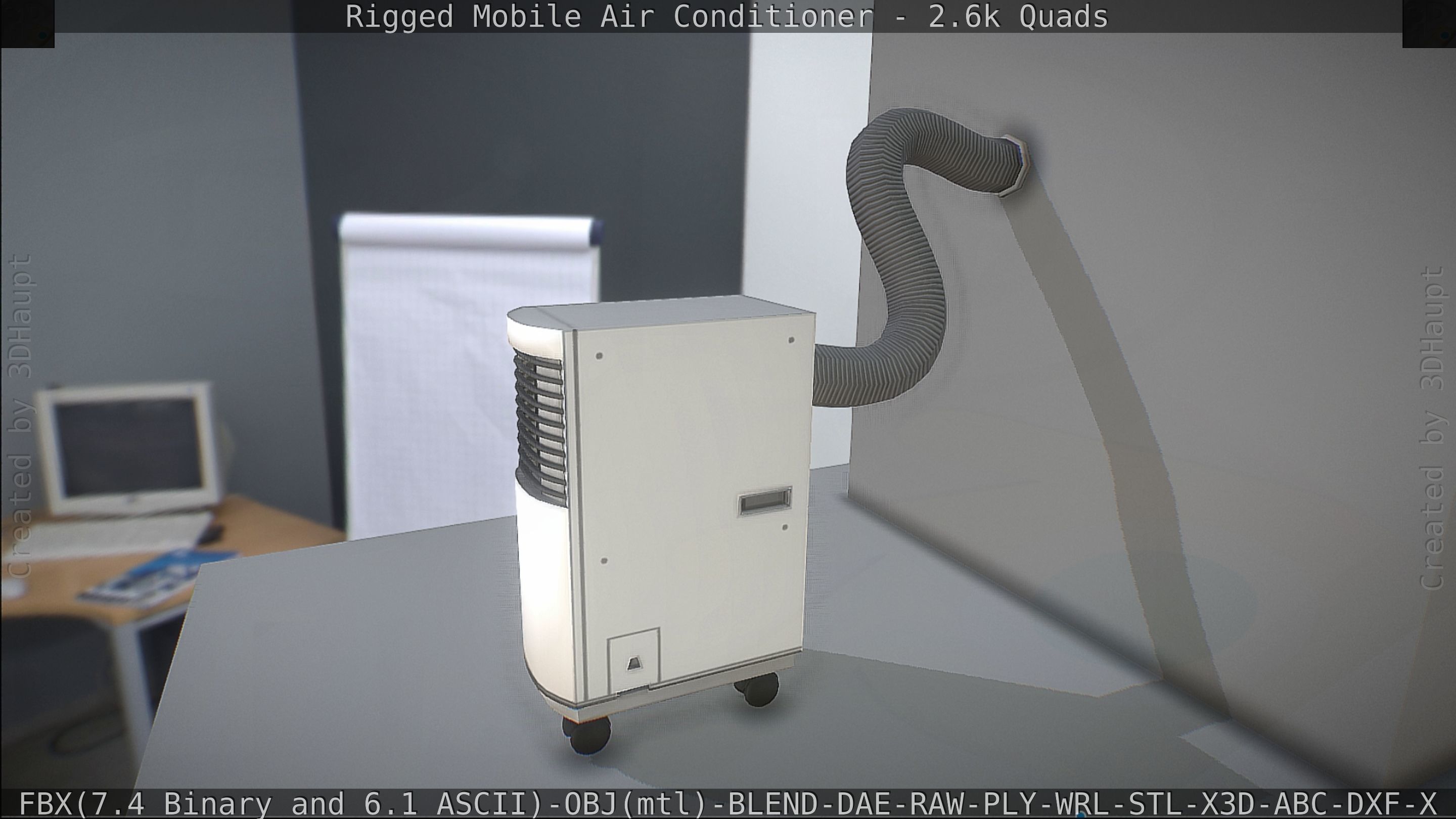 Air Conditioner Rigged Low-poly 3D model_18
