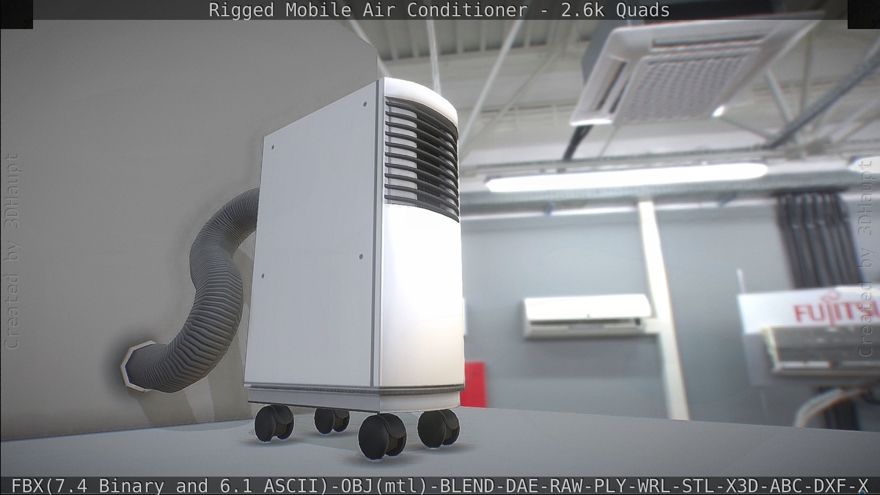 Air Conditioner Rigged Low-poly 3D model_179
