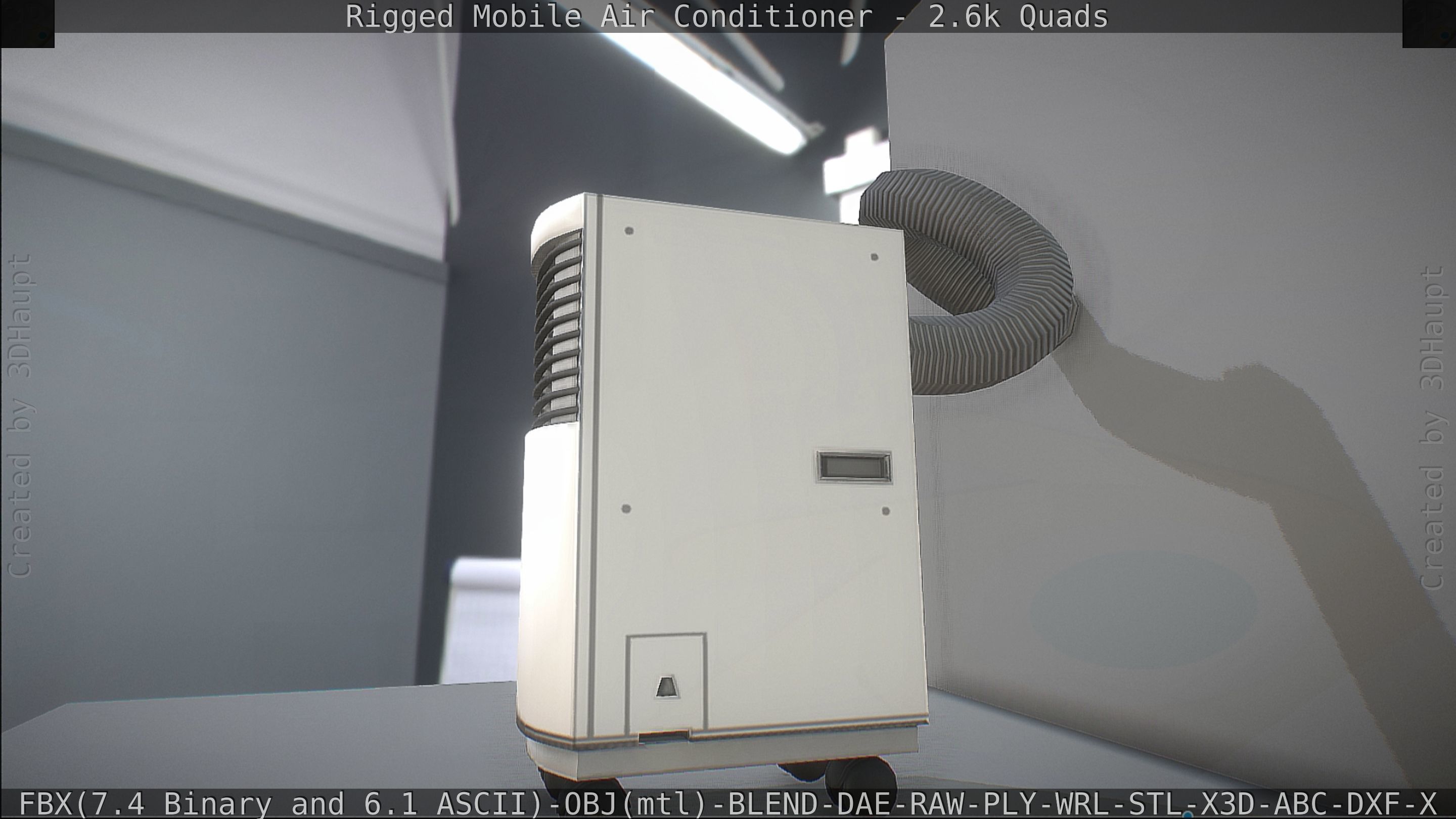 Air Conditioner Rigged Low-poly 3D model_21