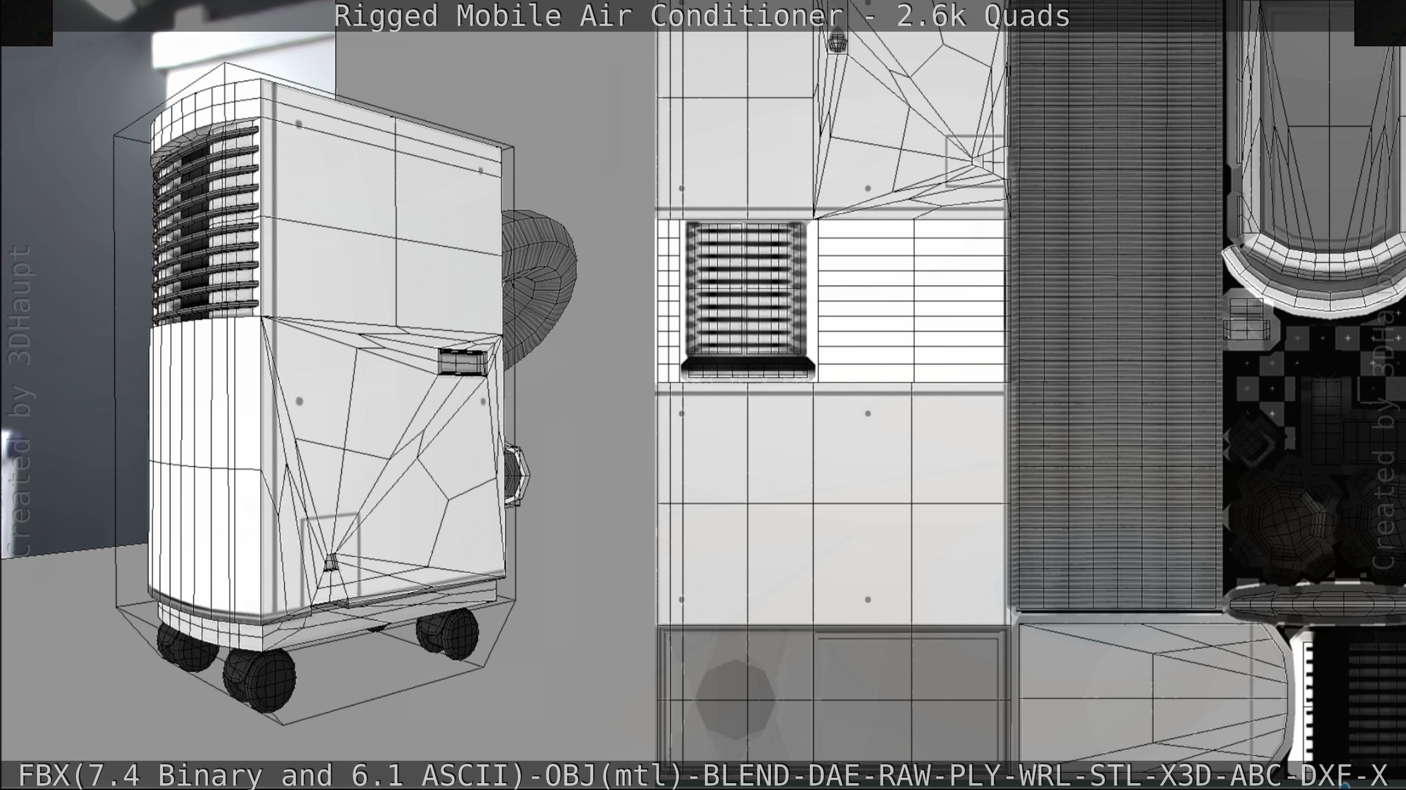Air Conditioner Rigged Low-poly 3D model_116