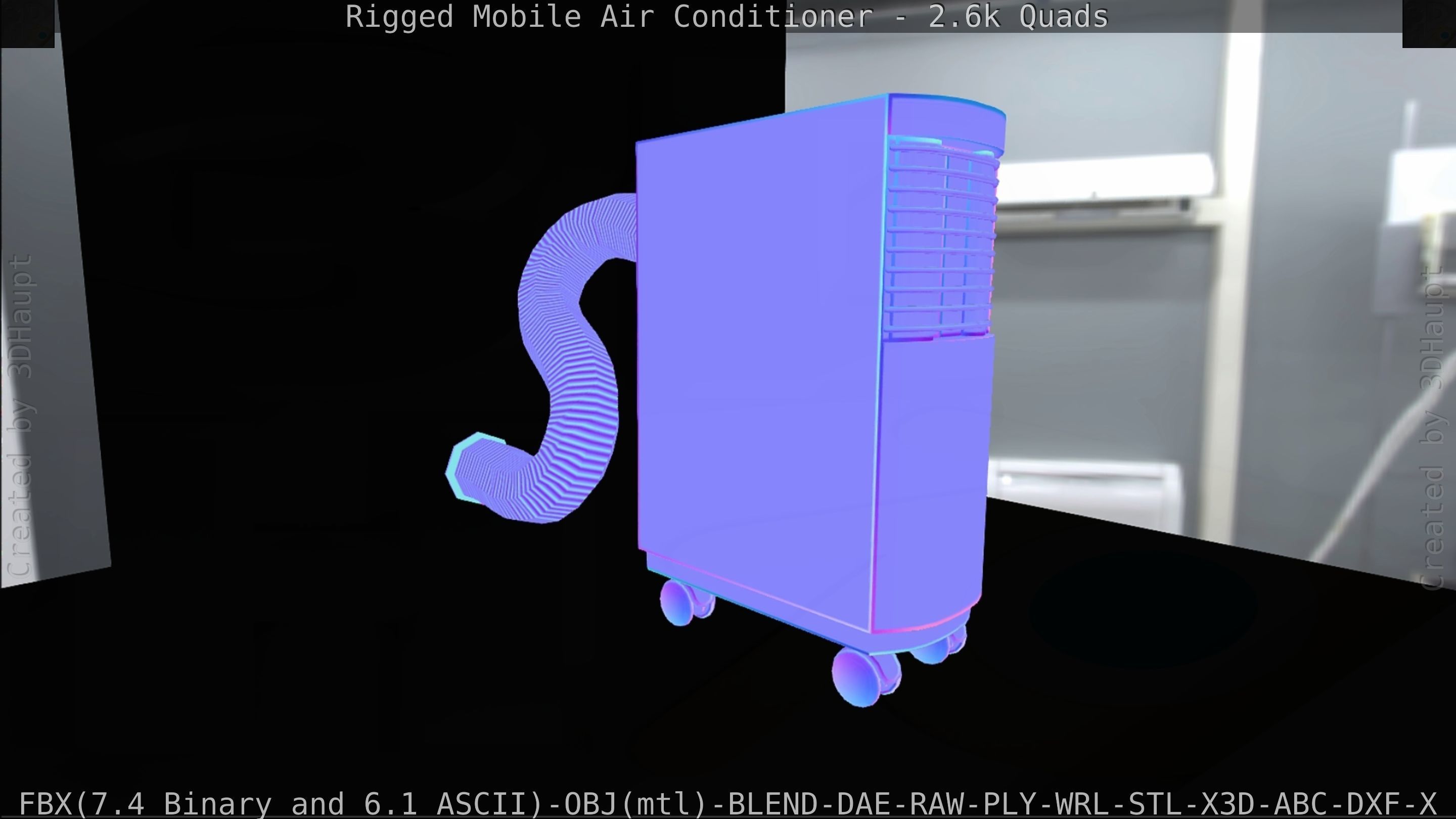 Air Conditioner Rigged Low-poly 3D model_91