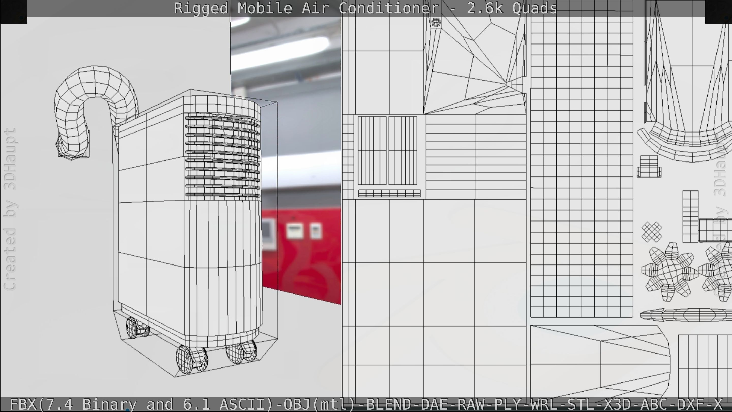 Air Conditioner Rigged Low-poly 3D model_137