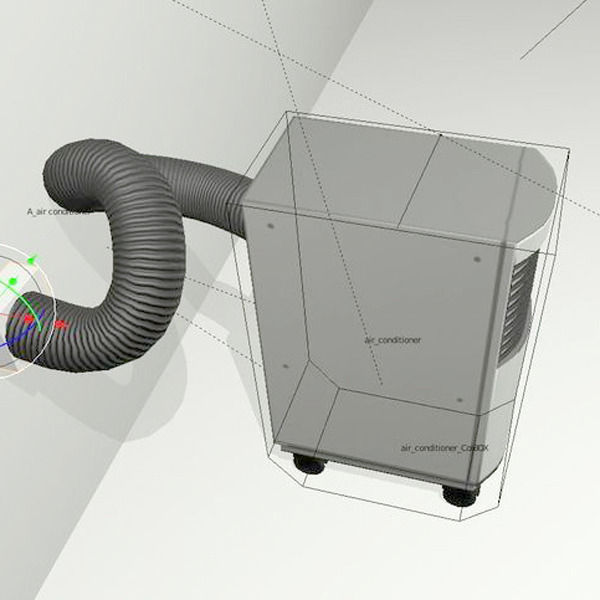 Air Conditioner Rigged Low-poly 3D model_3