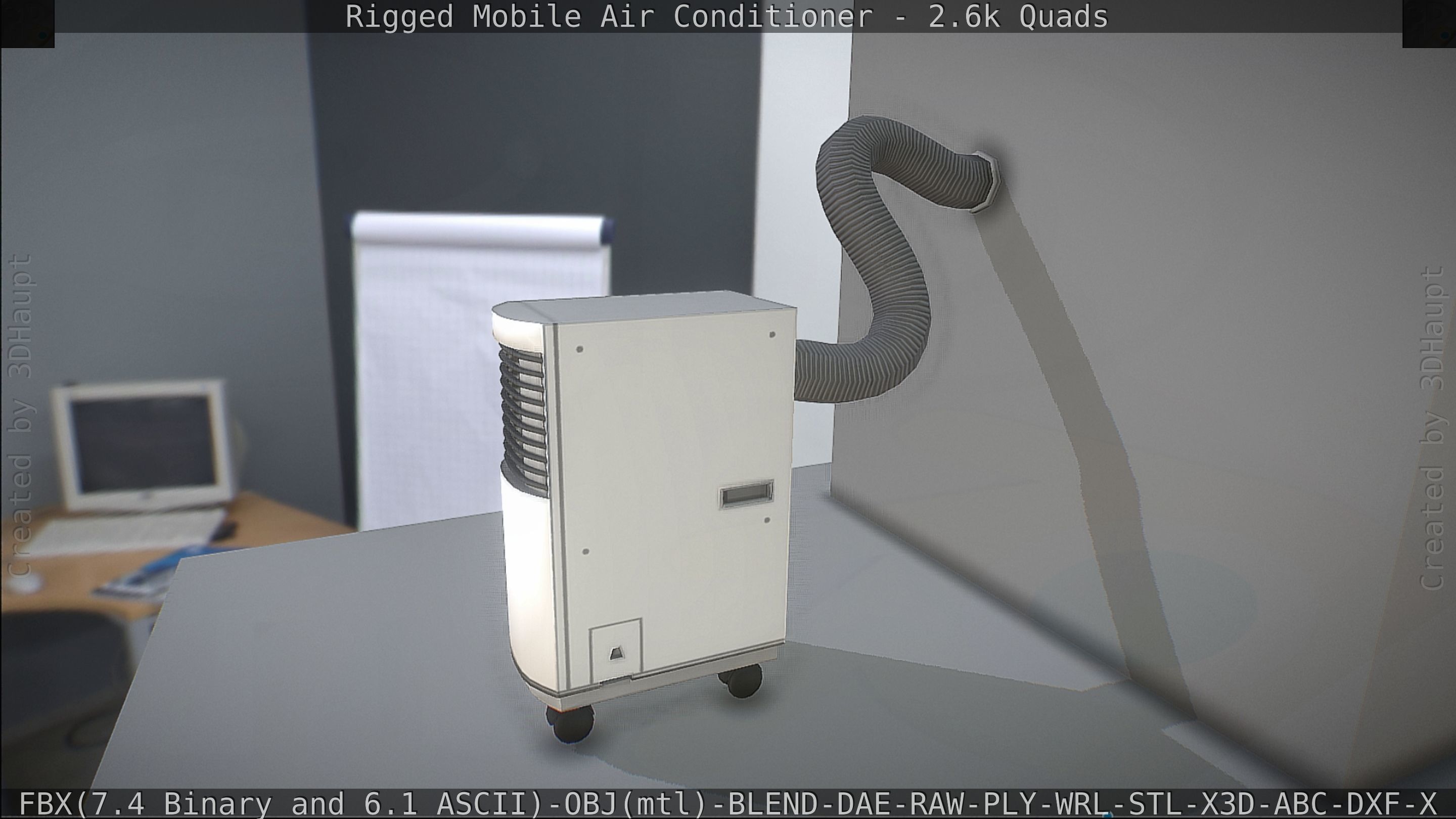 Air Conditioner Rigged Low-poly 3D model_19