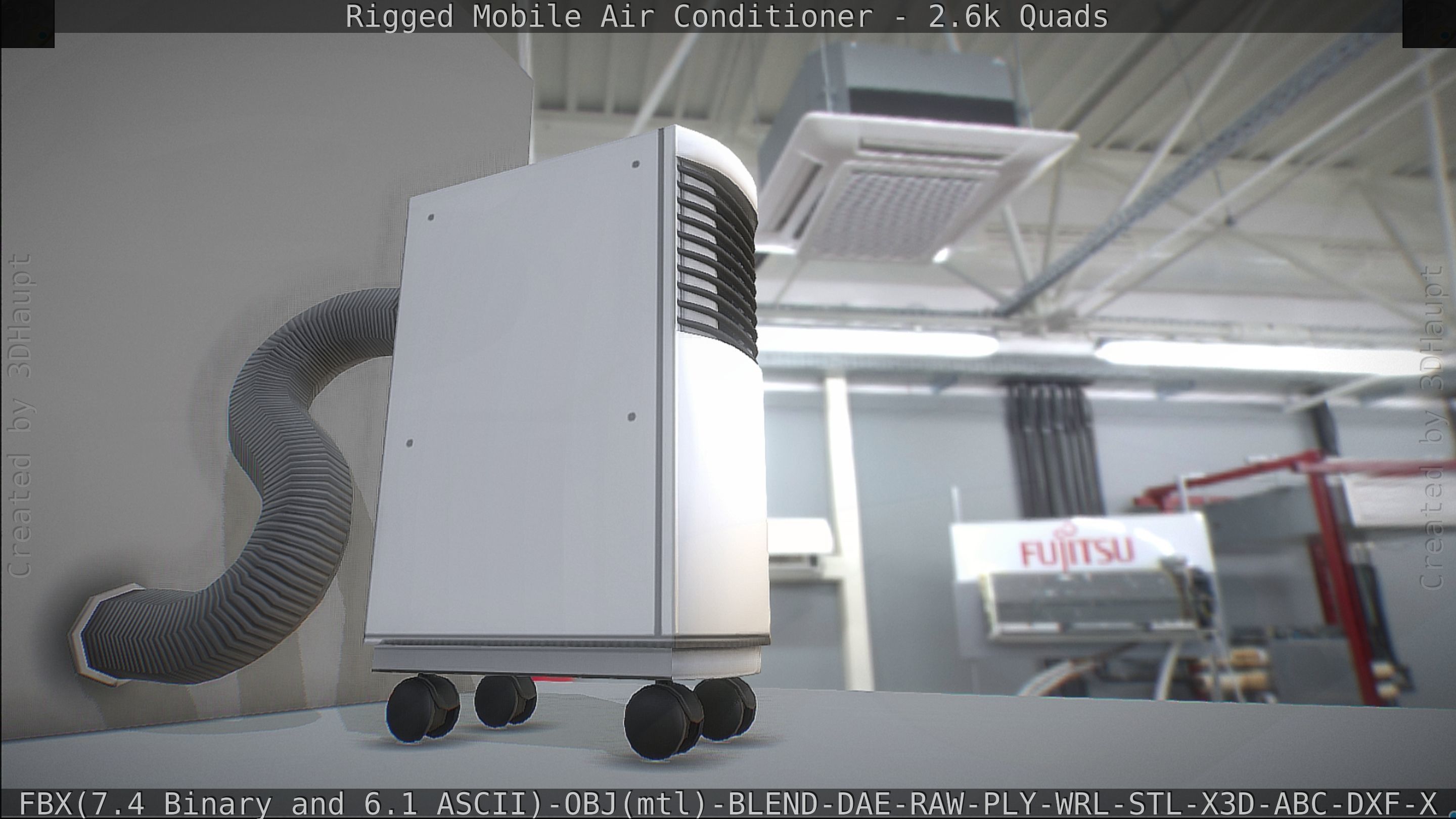 Air Conditioner Rigged Low-poly 3D model_180