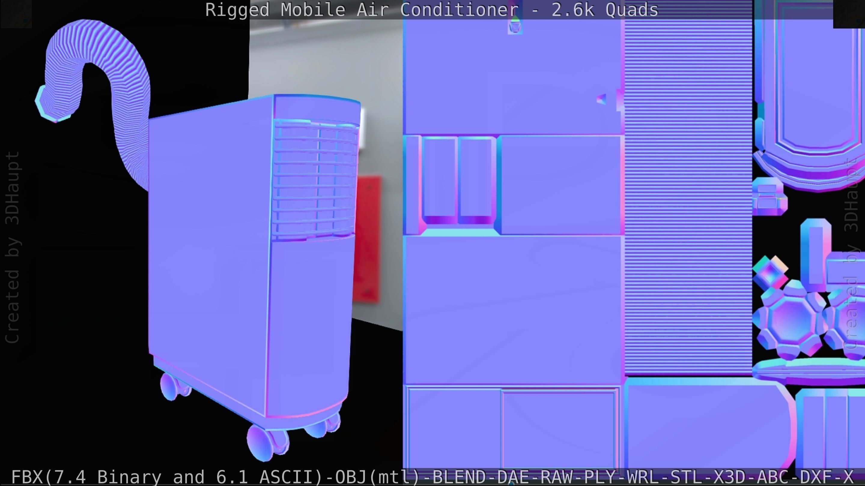 Air Conditioner Rigged Low-poly 3D model_106