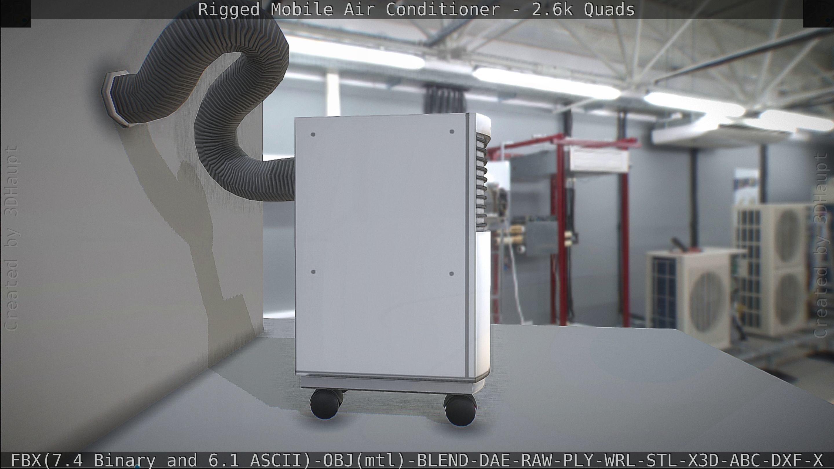 Air Conditioner Rigged Low-poly 3D model_43