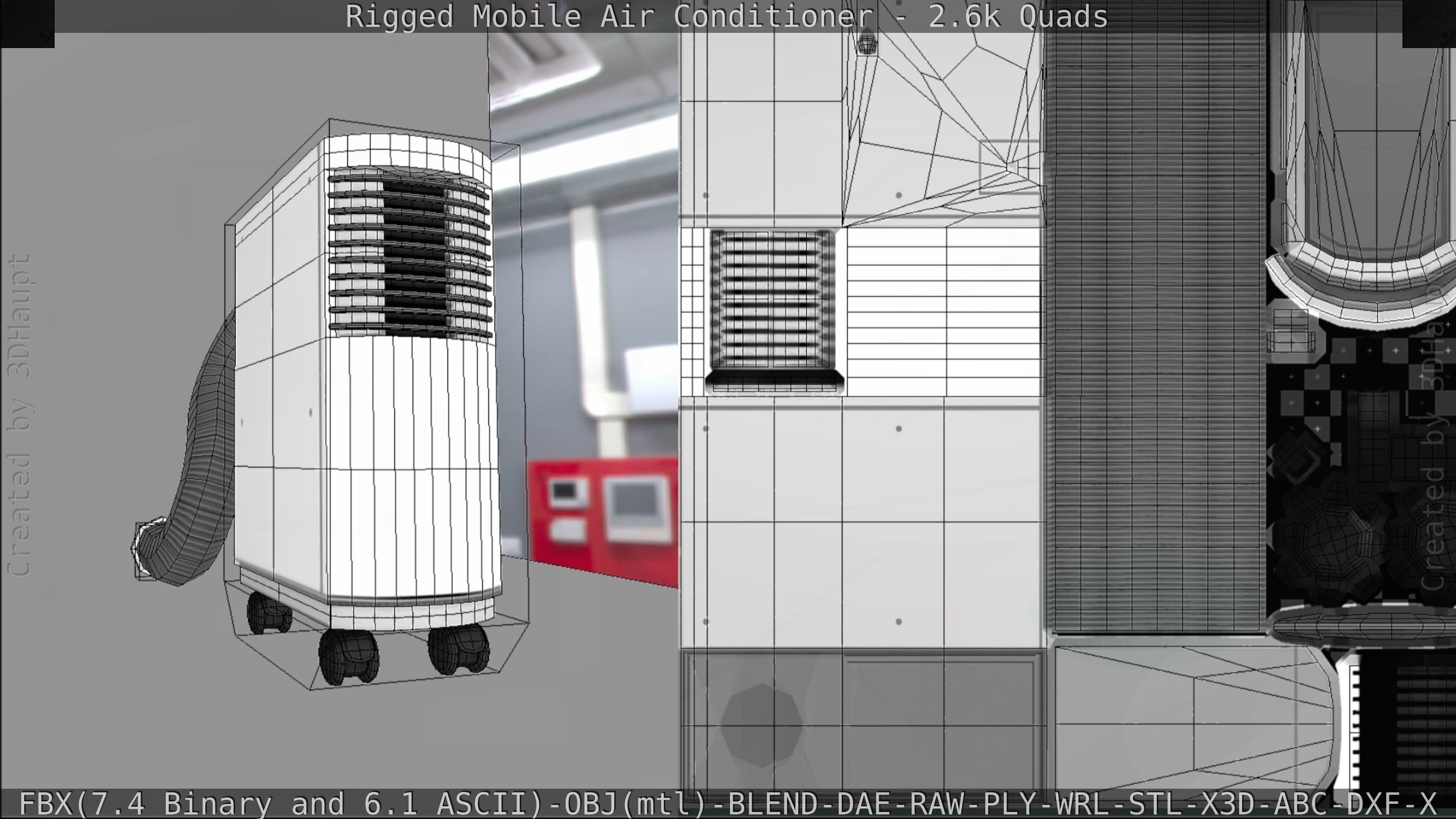 Air Conditioner Rigged Low-poly 3D model_120