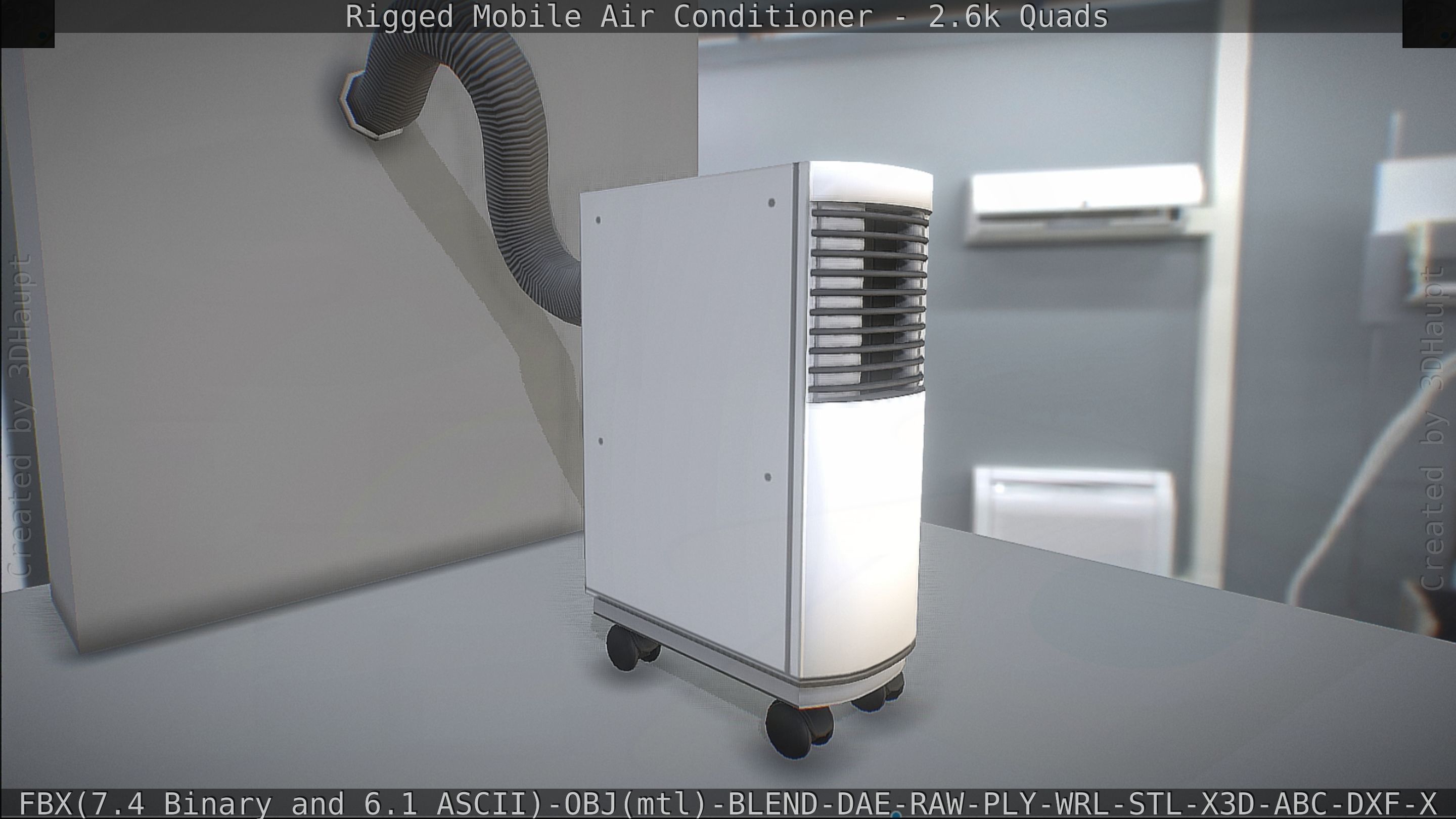 Air Conditioner Rigged Low-poly 3D model_11