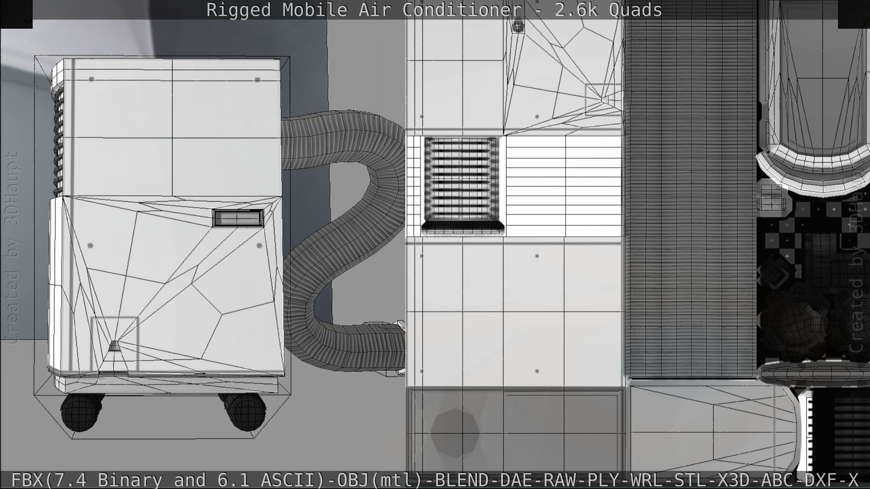 Air Conditioner Rigged Low-poly 3D model_119