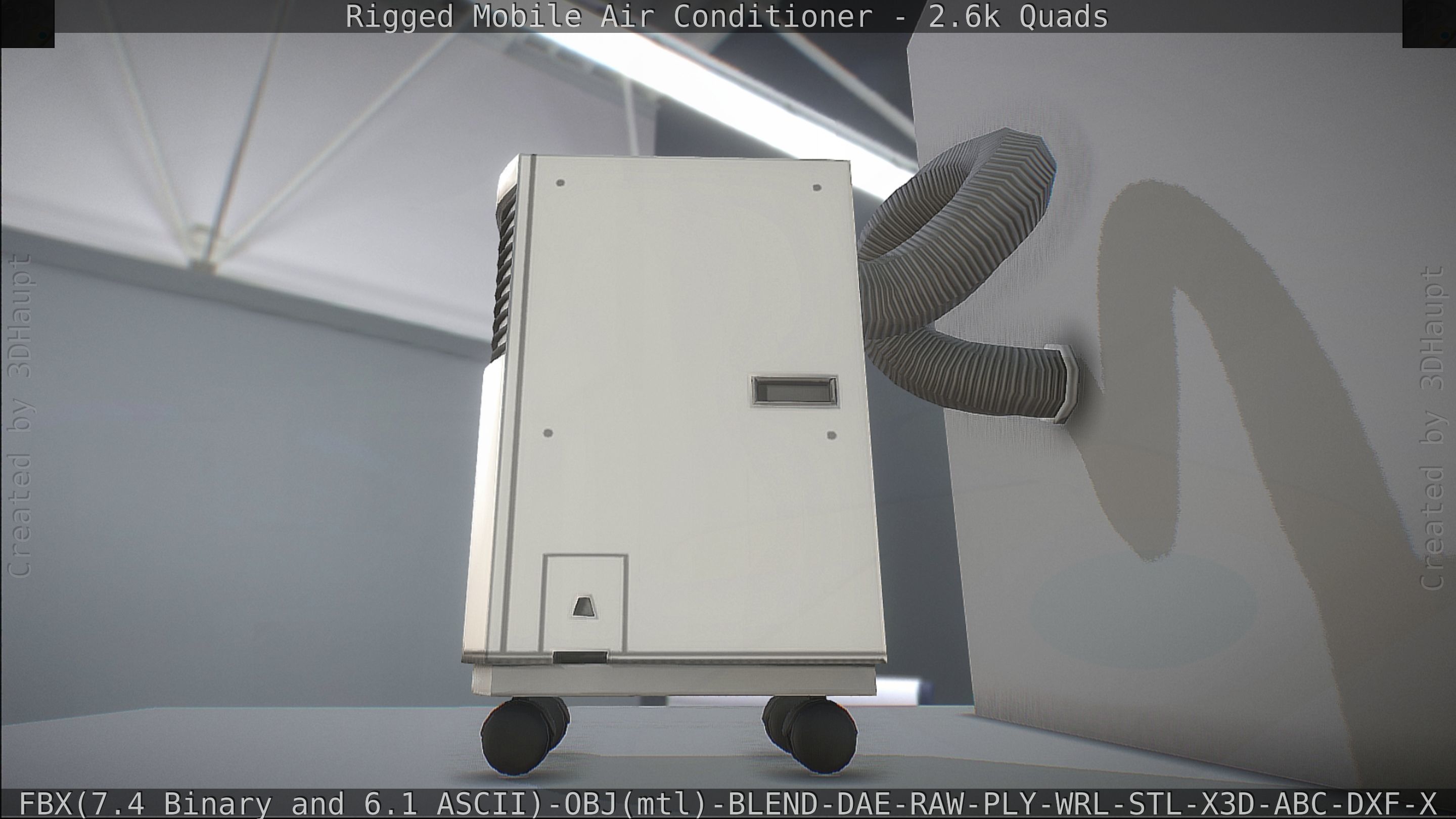 Air Conditioner Rigged Low-poly 3D model_35