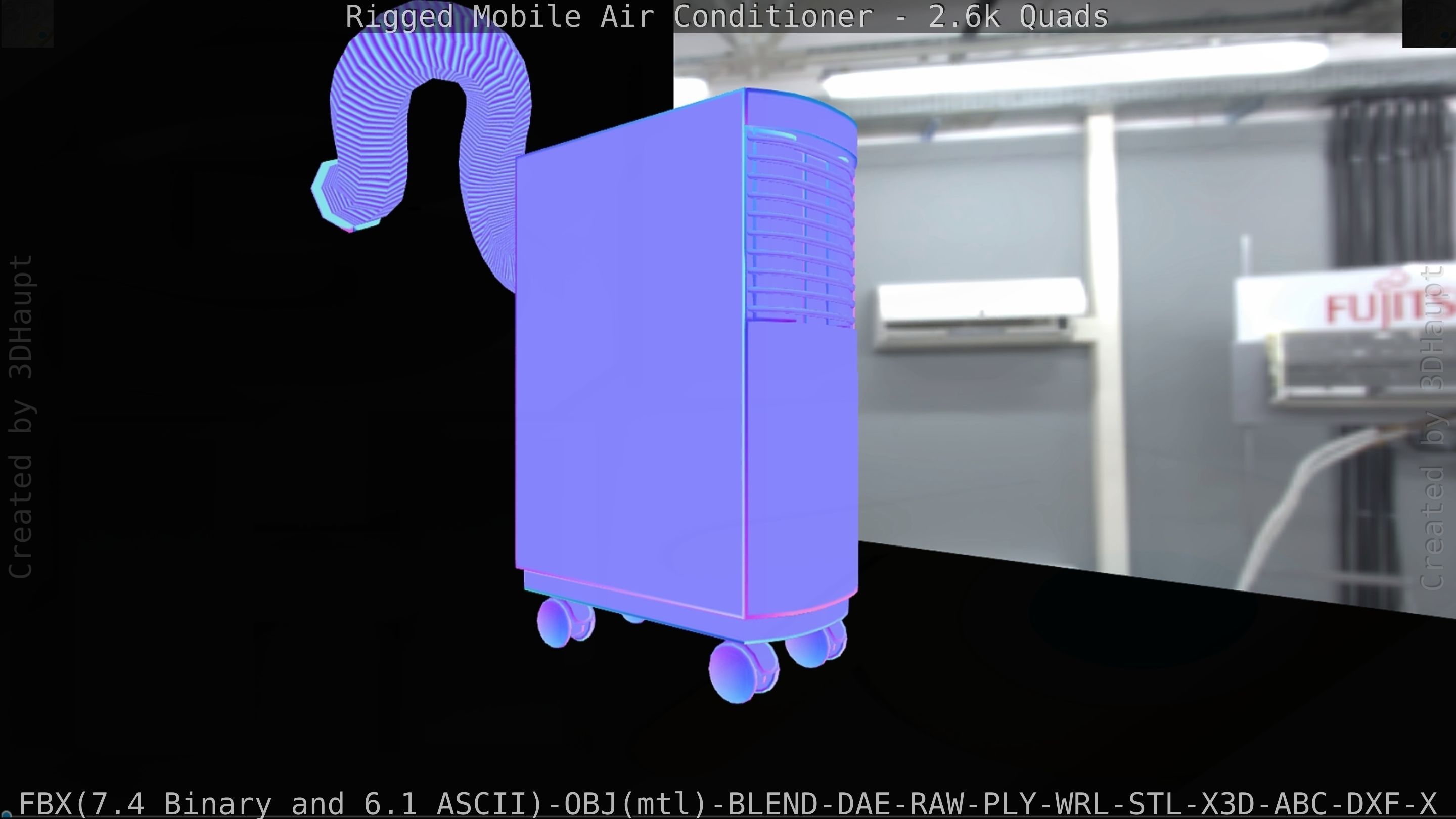 Air Conditioner Rigged Low-poly 3D model_95