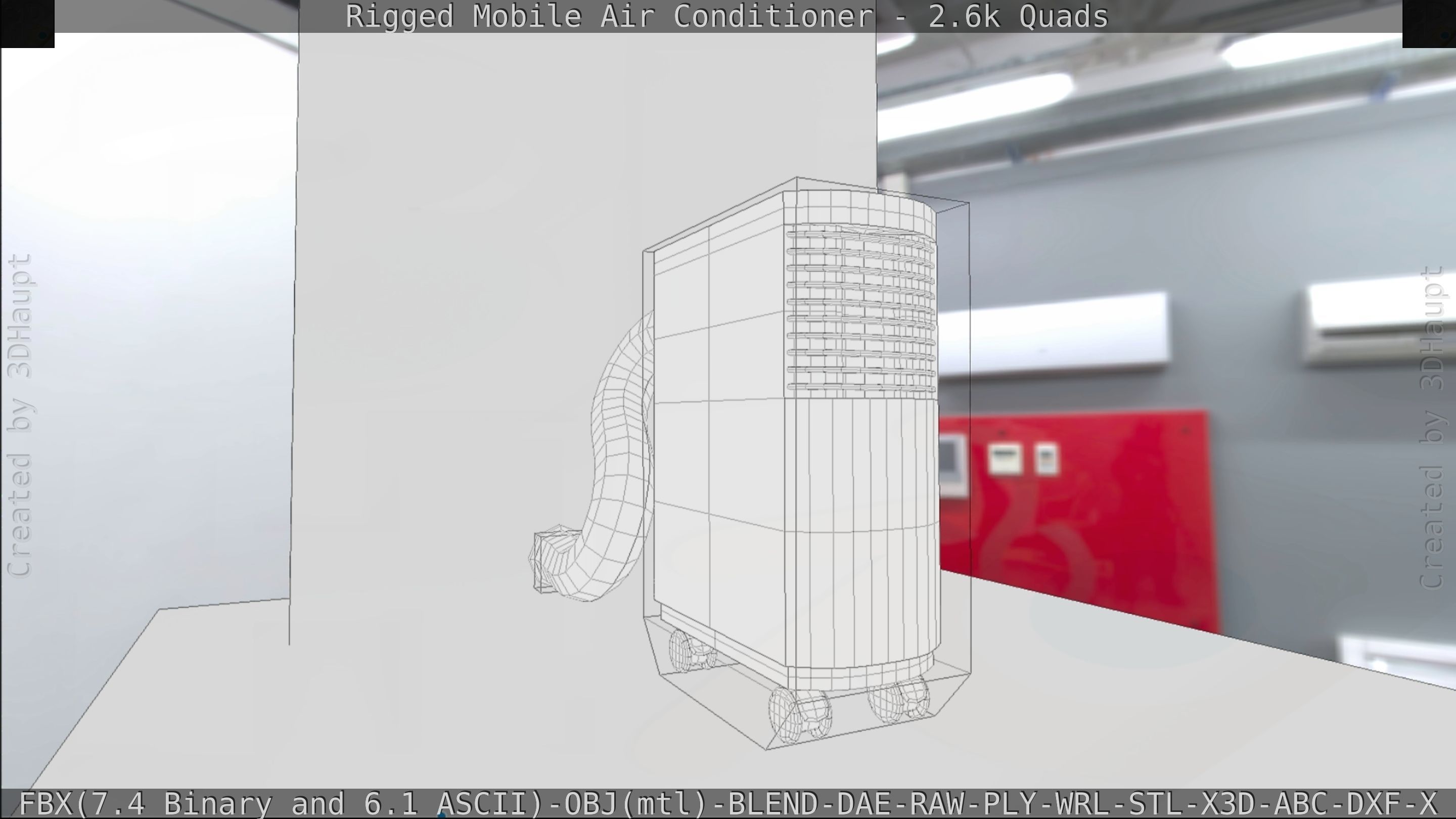 Air Conditioner Rigged Low-poly 3D model_142