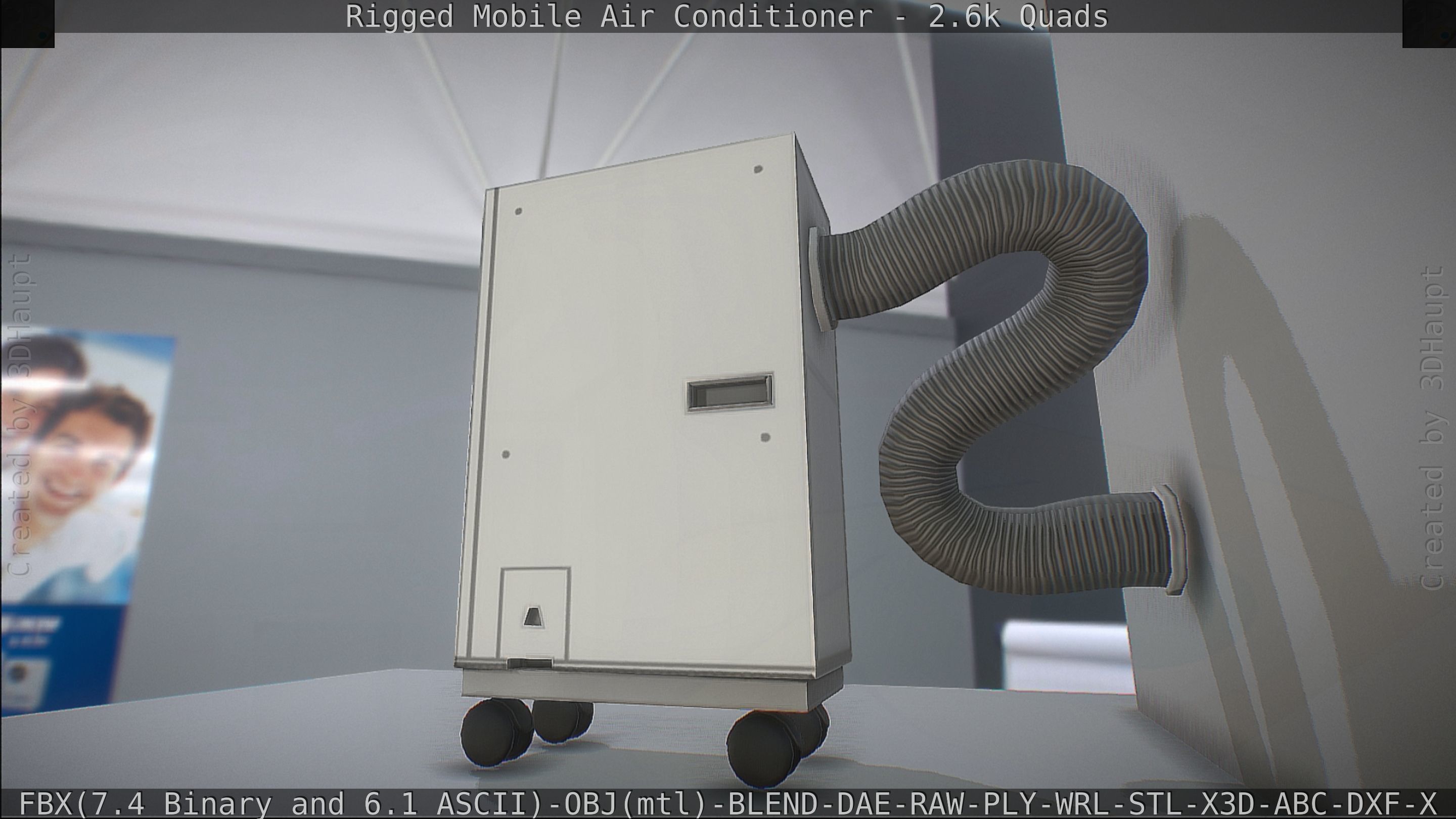 Air Conditioner Rigged Low-poly 3D model_33