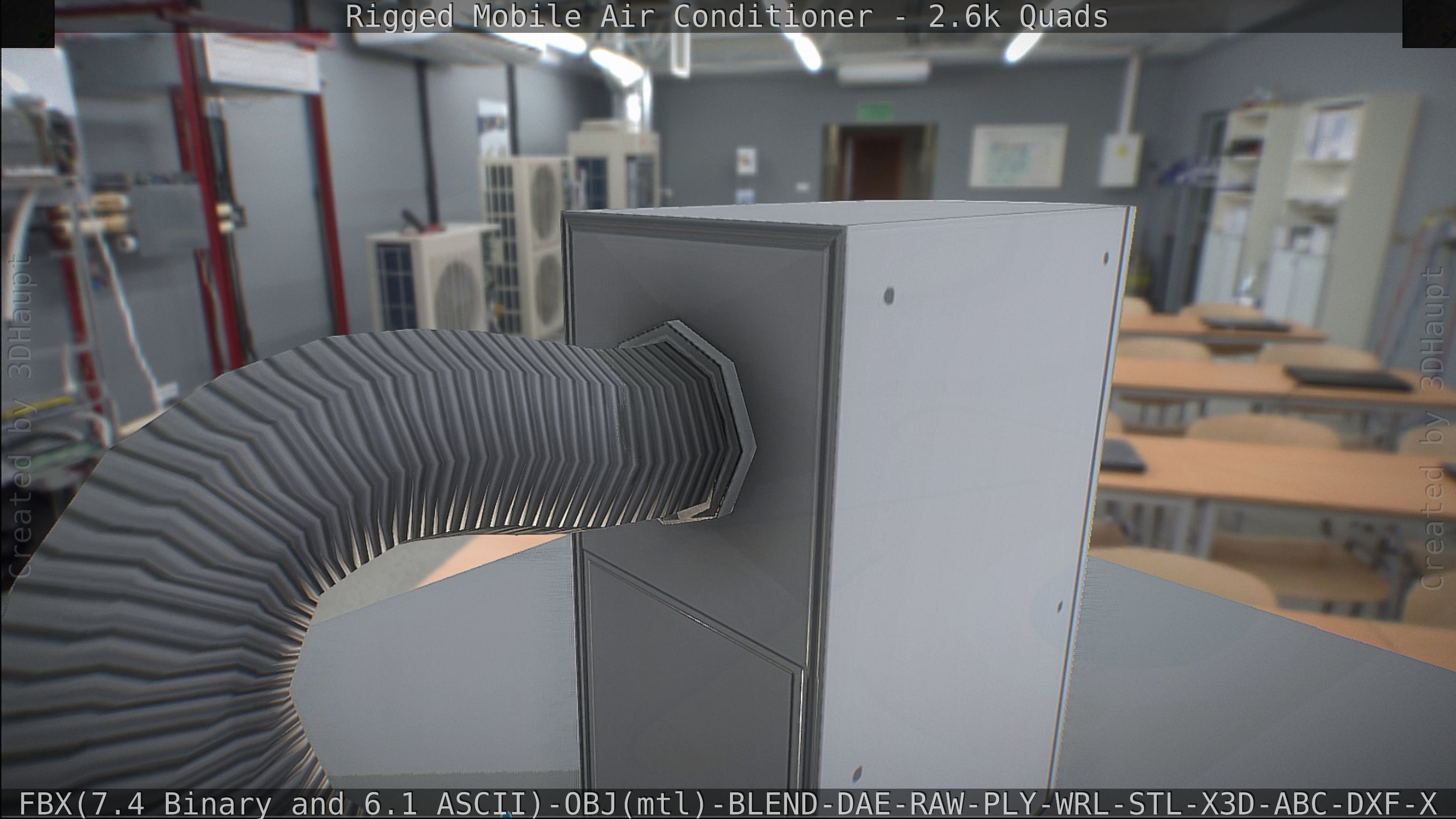 Air Conditioner Rigged Low-poly 3D model_54