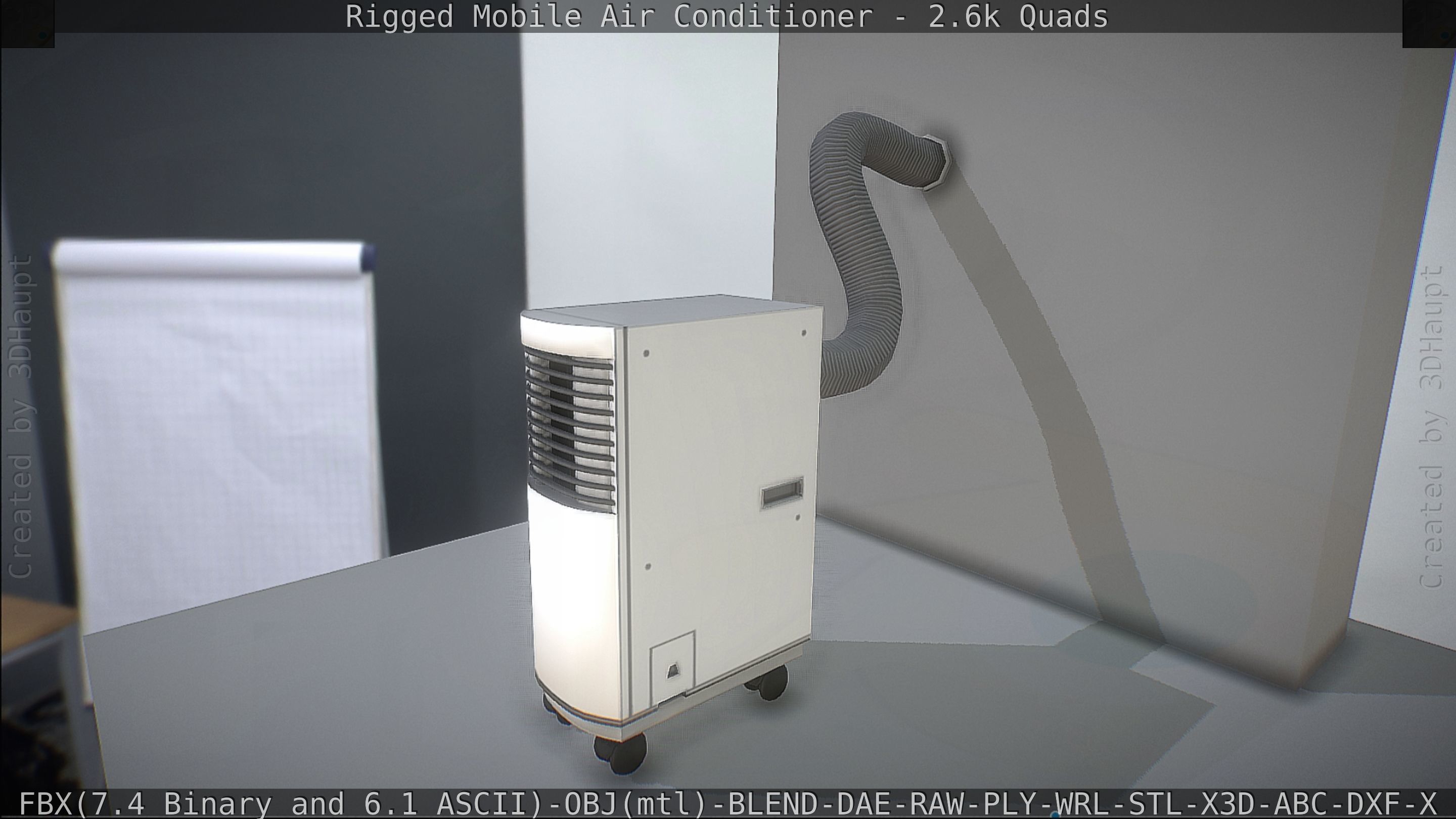 Air Conditioner Rigged Low-poly 3D model_17