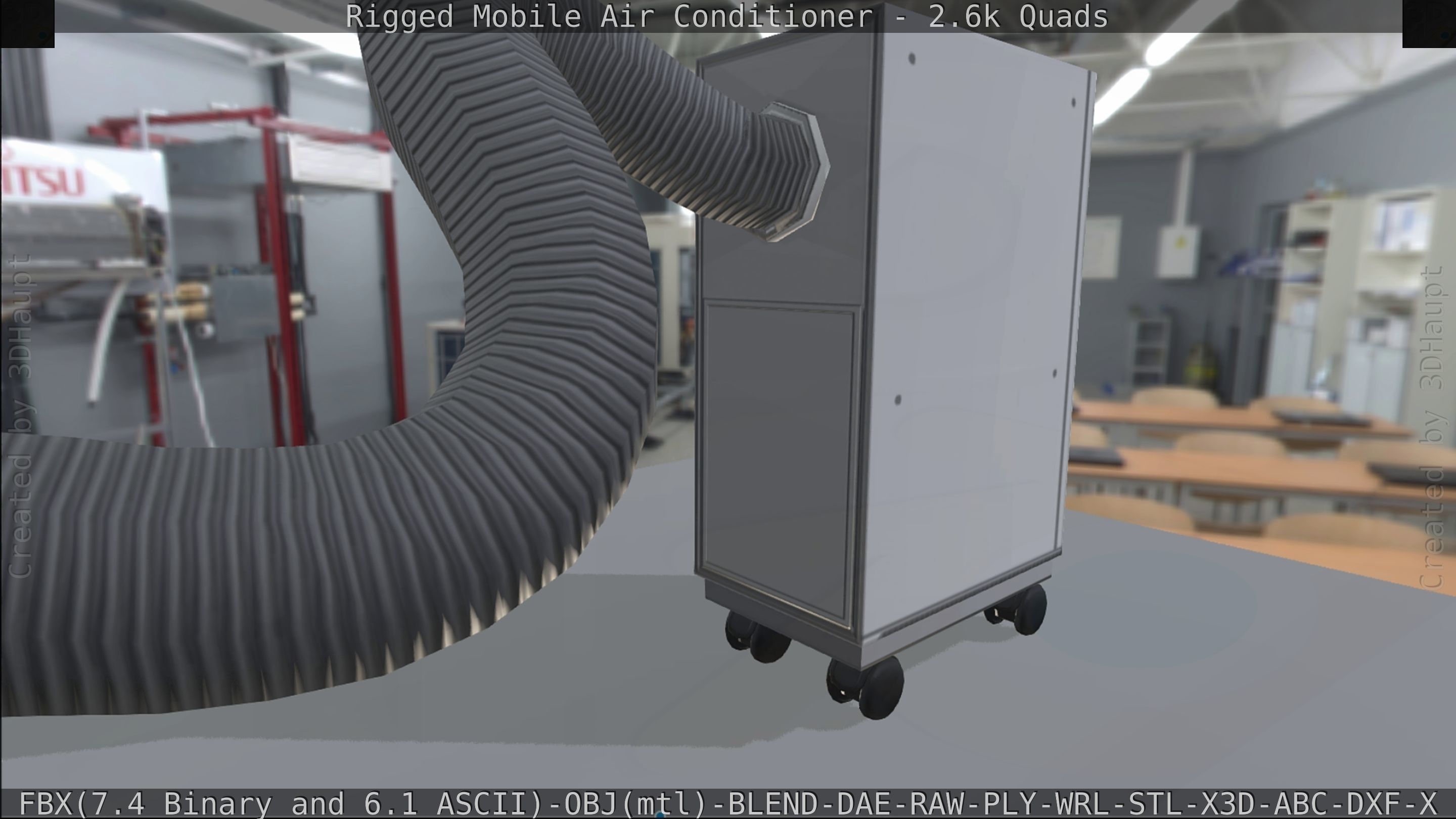 Air Conditioner Rigged Low-poly 3D model_209