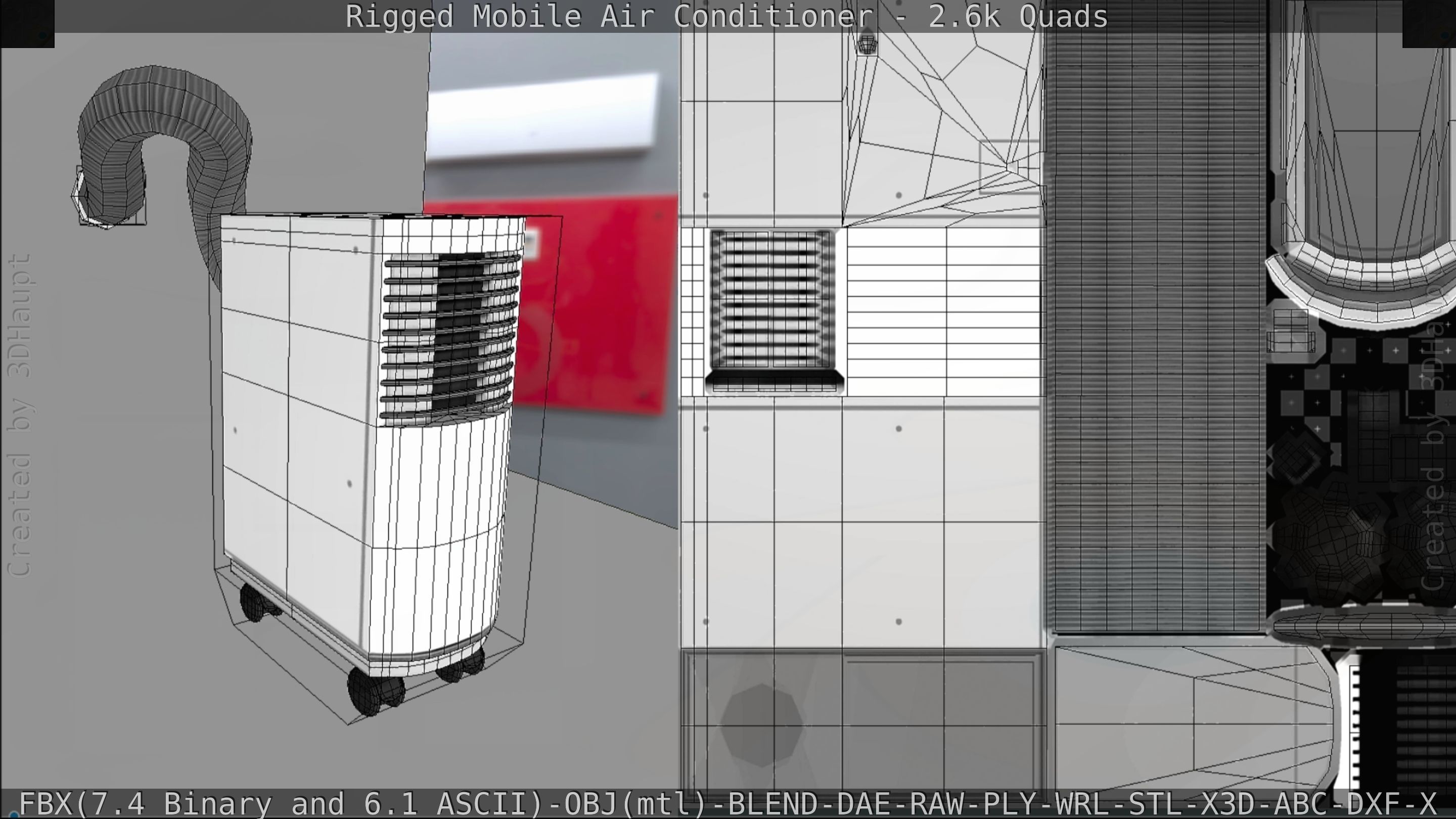Air Conditioner Rigged Low-poly 3D model_128