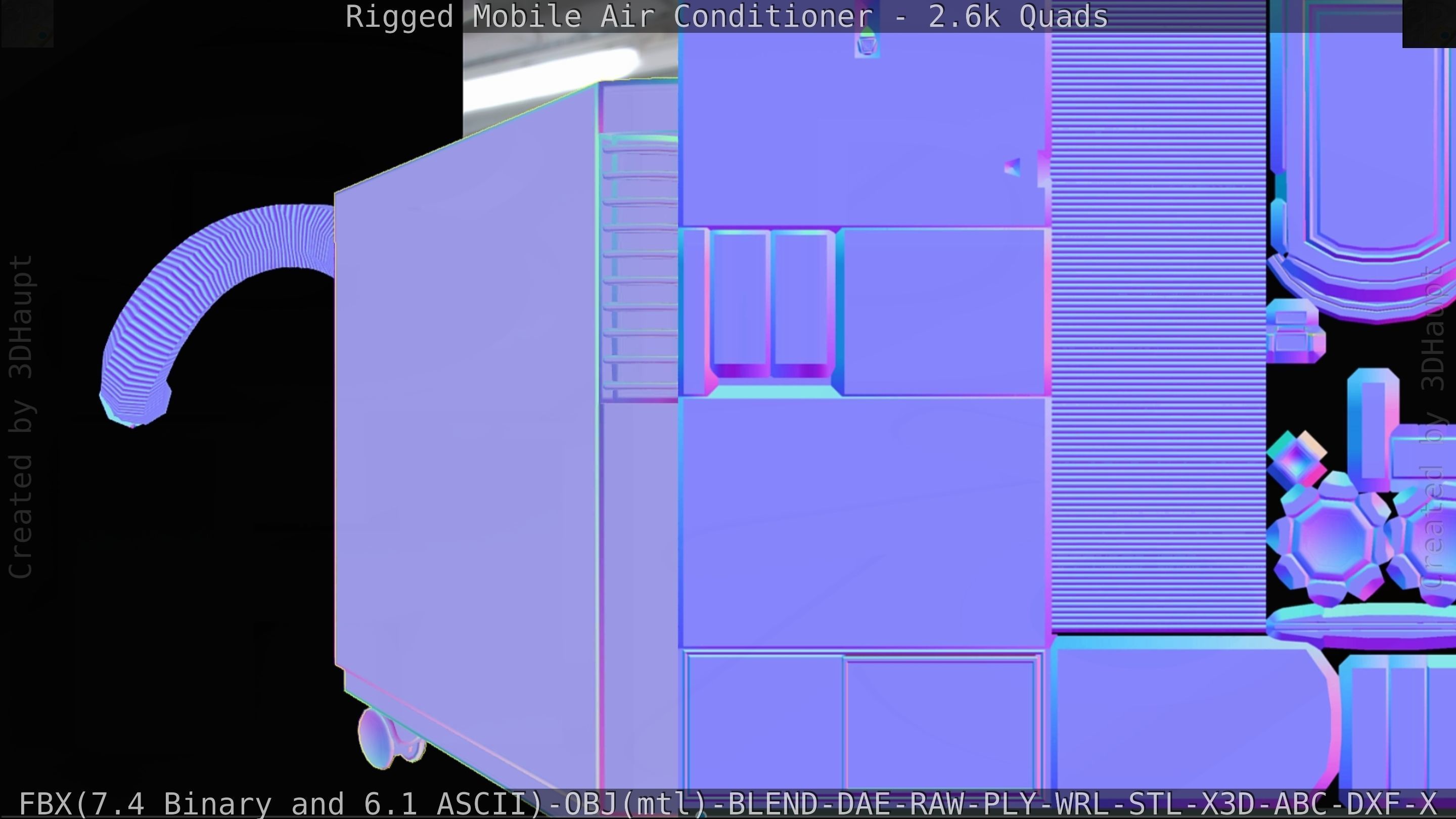 Air Conditioner Rigged Low-poly 3D model_97