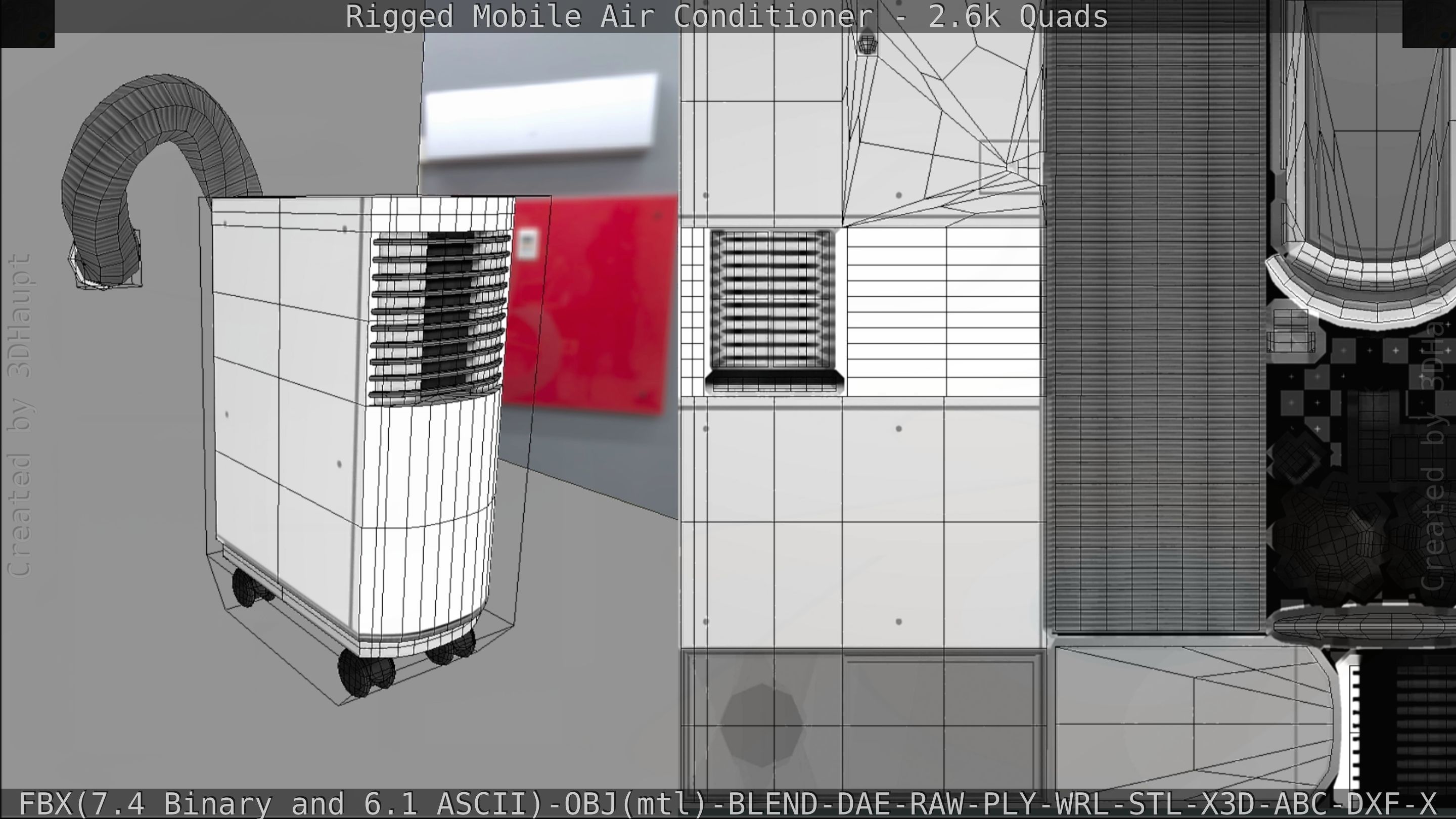 Air Conditioner Rigged Low-poly 3D model_127