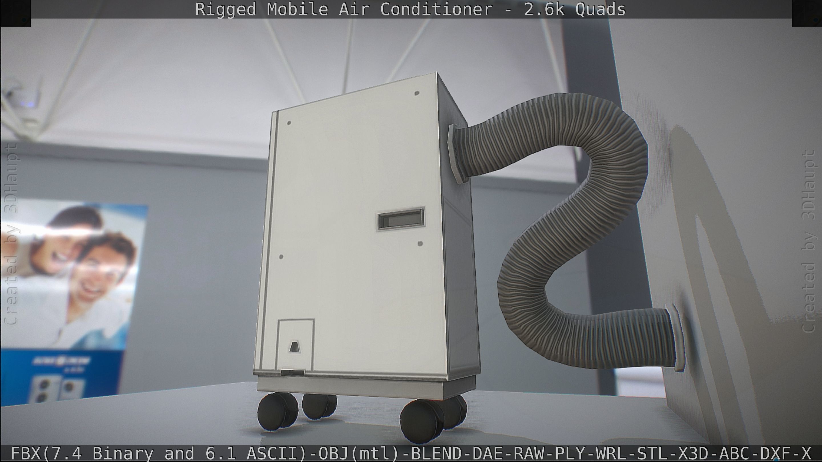 Air Conditioner Rigged Low-poly 3D model_26