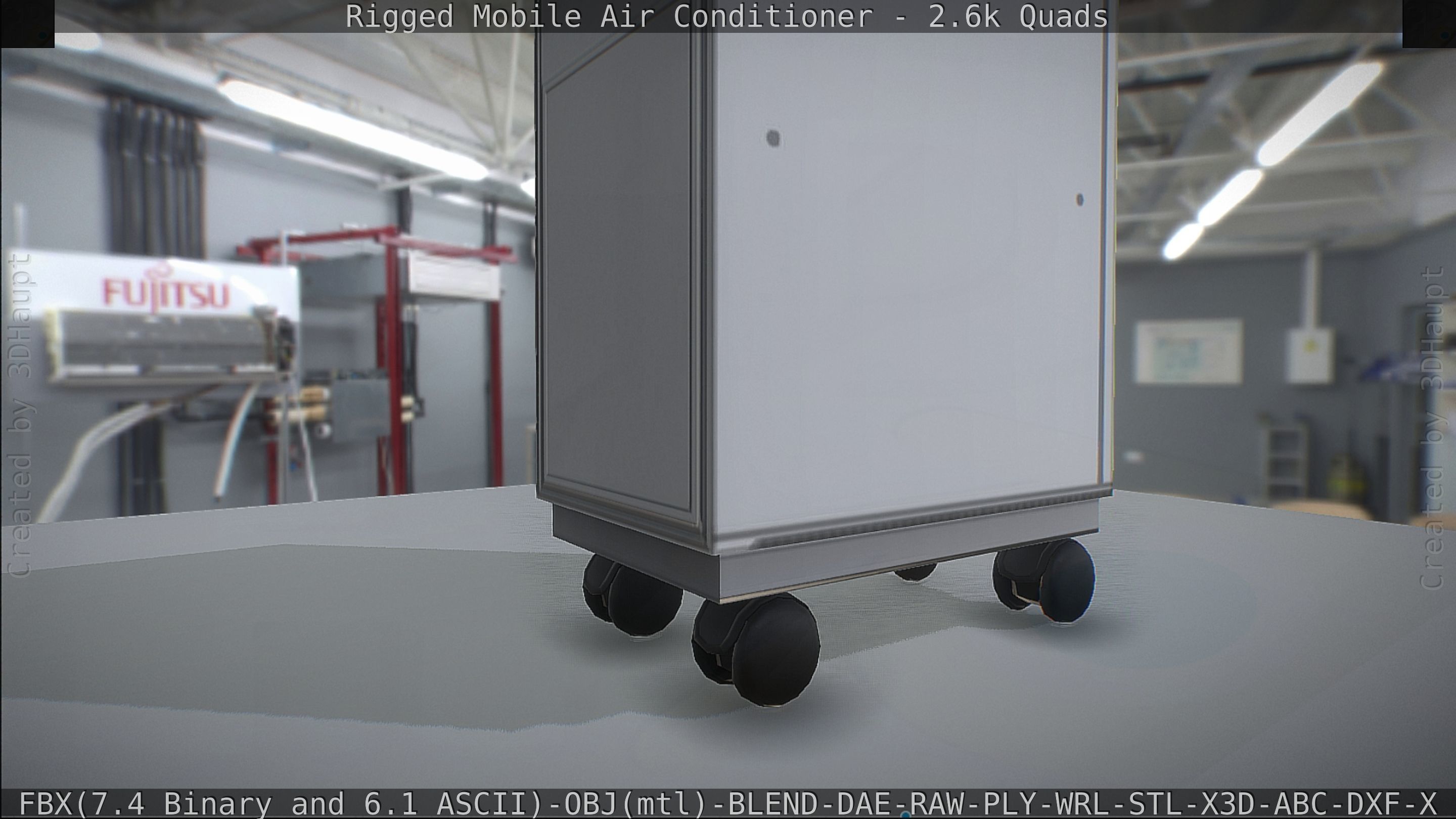 Air Conditioner Rigged Low-poly 3D model_69