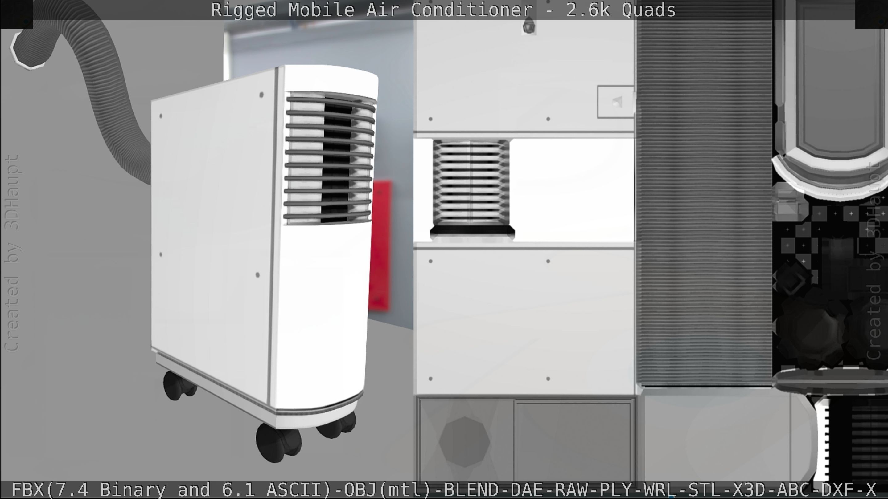 Air Conditioner Rigged Low-poly 3D model_134