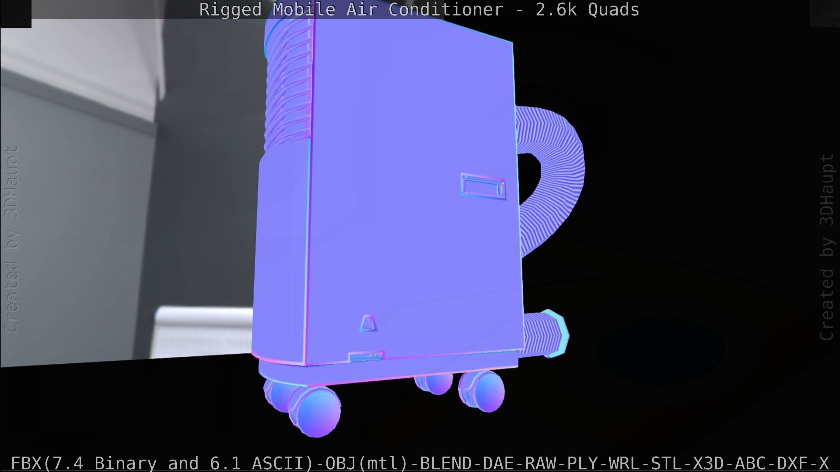 Air Conditioner Rigged Low-poly 3D model_88