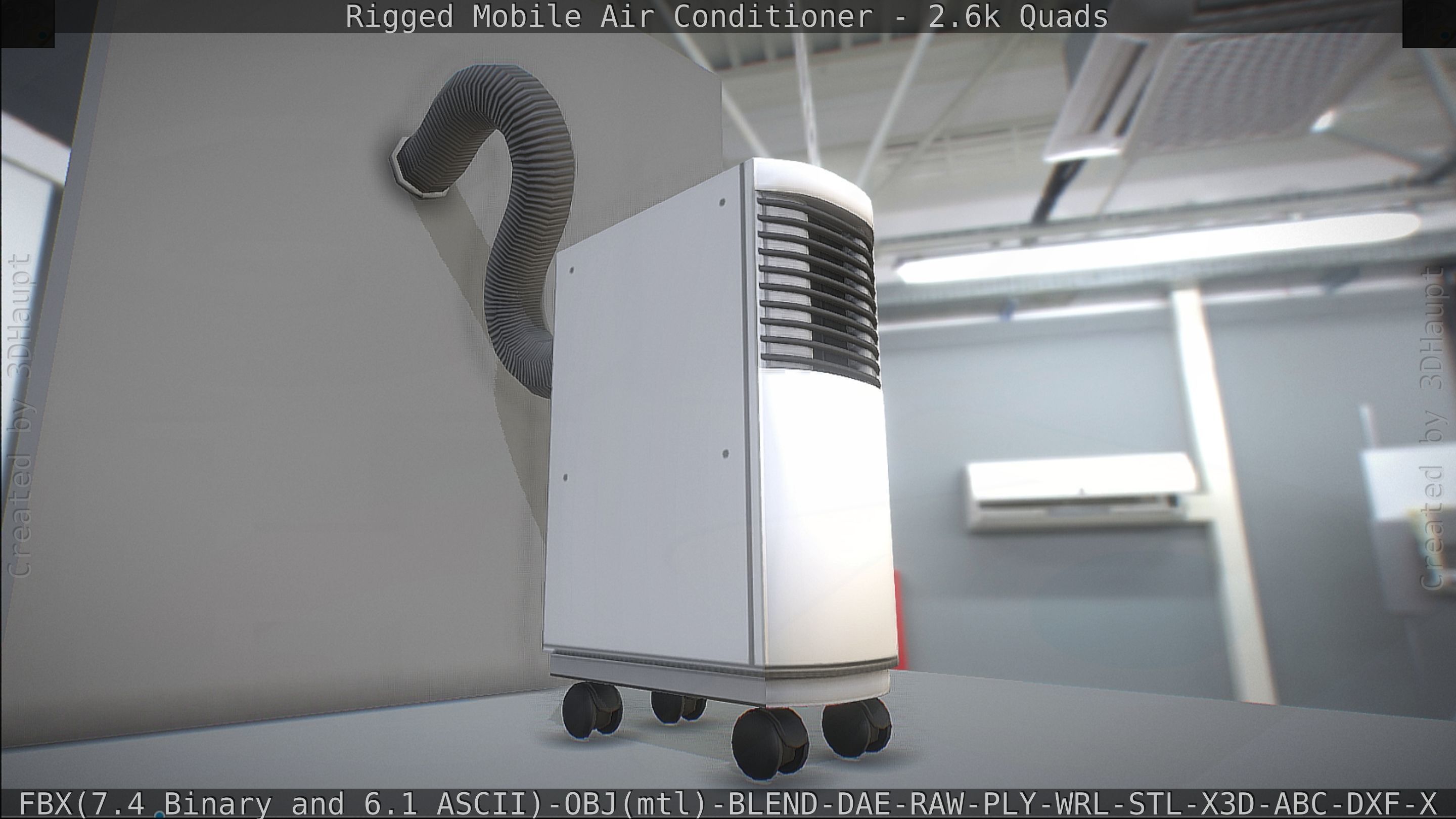 Air Conditioner Rigged Low-poly 3D model_41