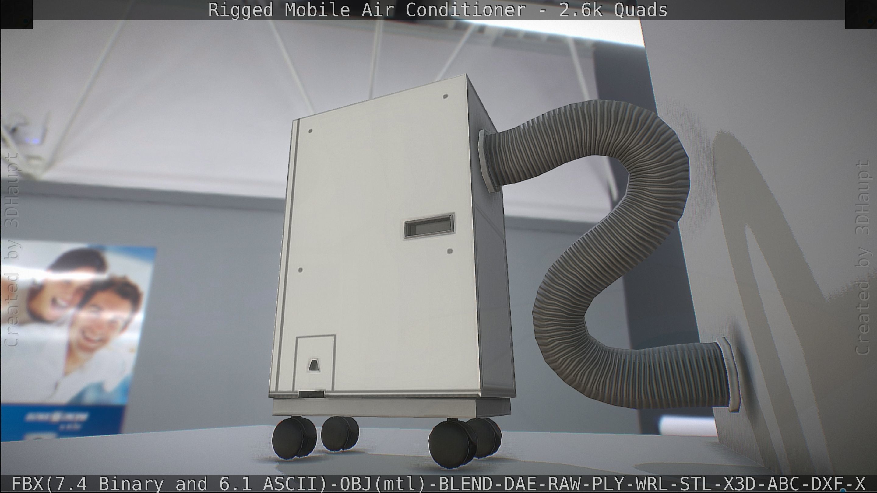 Air Conditioner Rigged Low-poly 3D model_27