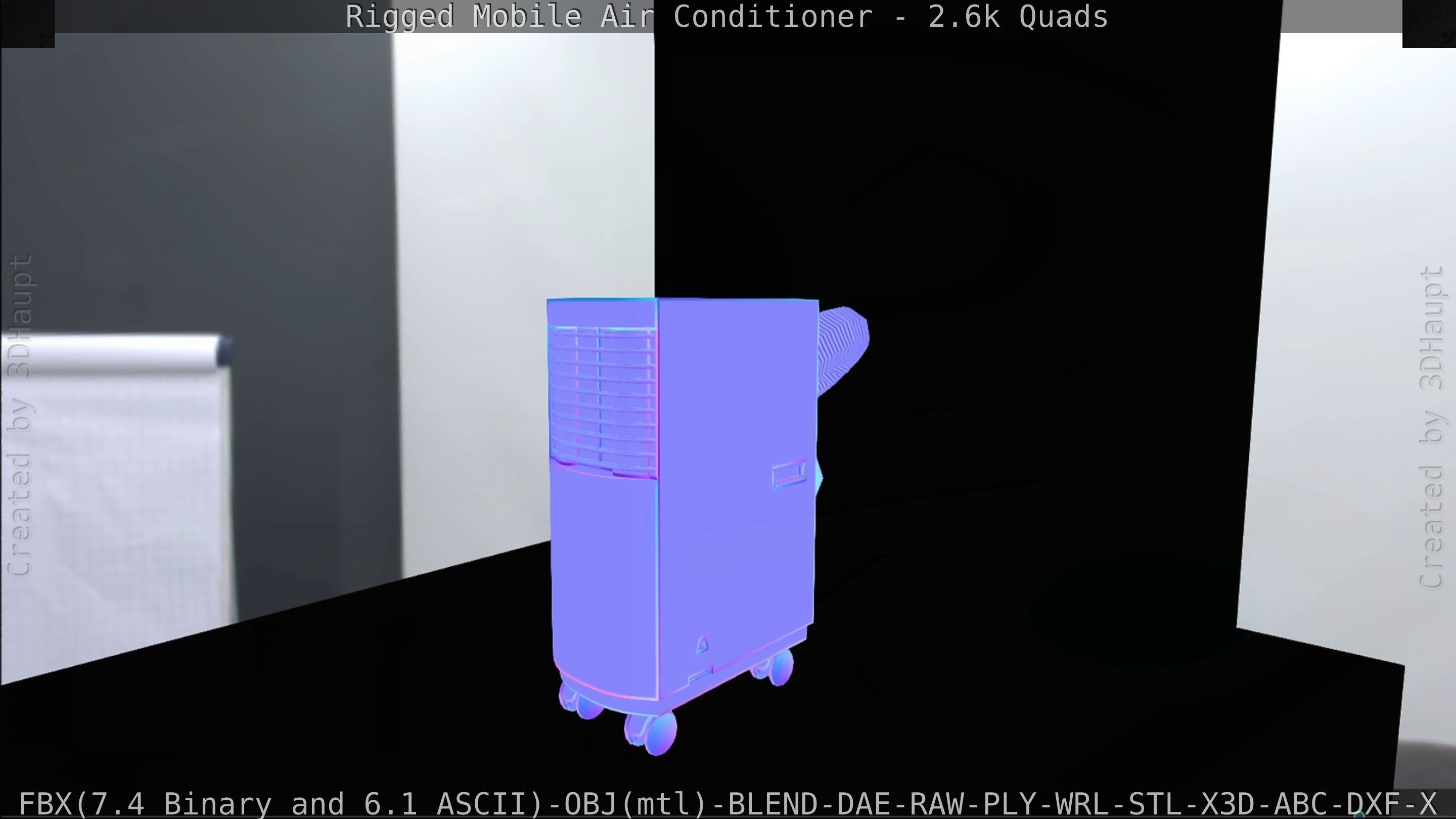Air Conditioner Rigged Low-poly 3D model_84