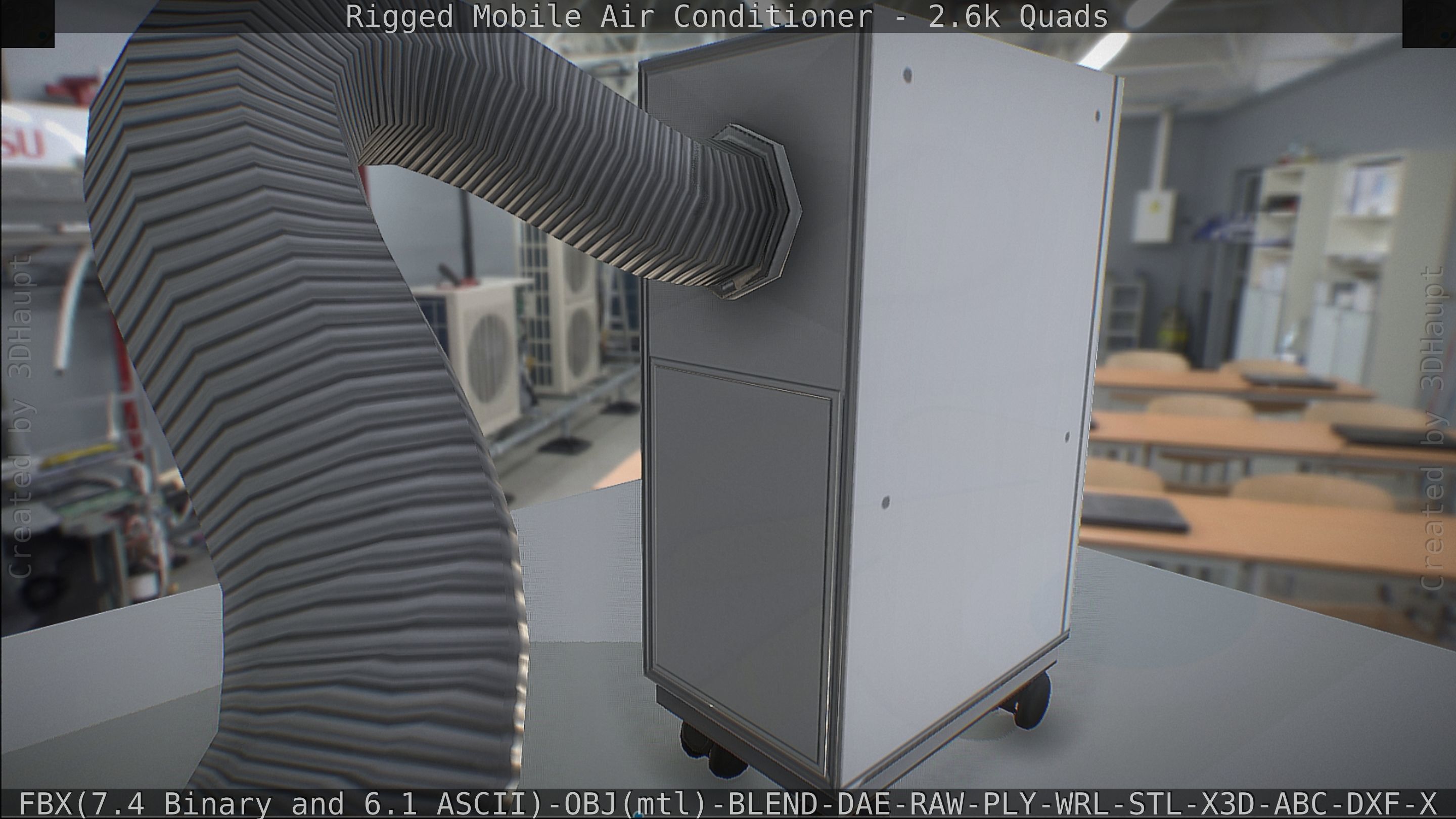Air Conditioner Rigged Low-poly 3D model_59