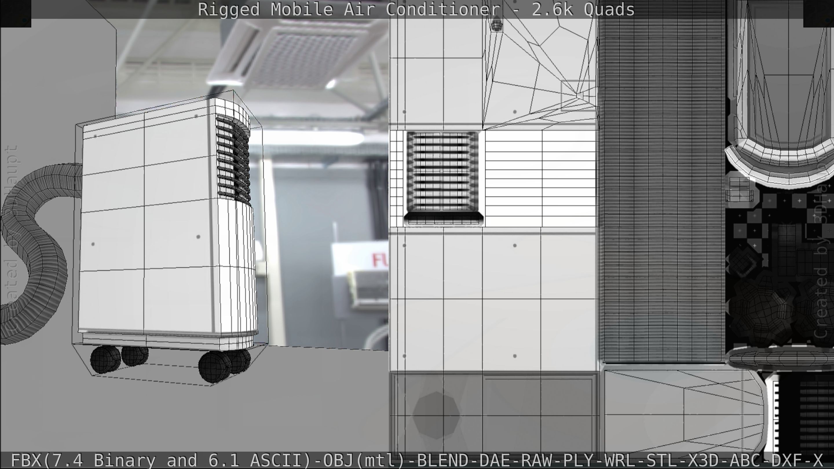 Air Conditioner Rigged Low-poly 3D model_121