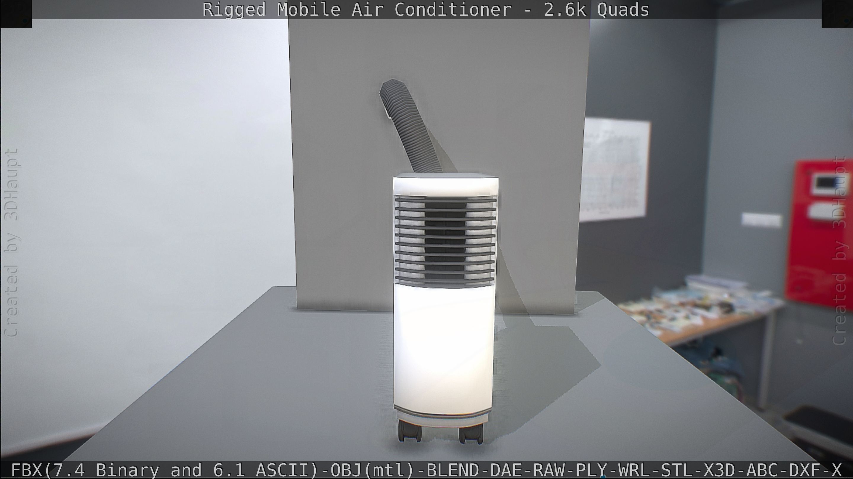 Air Conditioner Rigged Low-poly 3D model_16