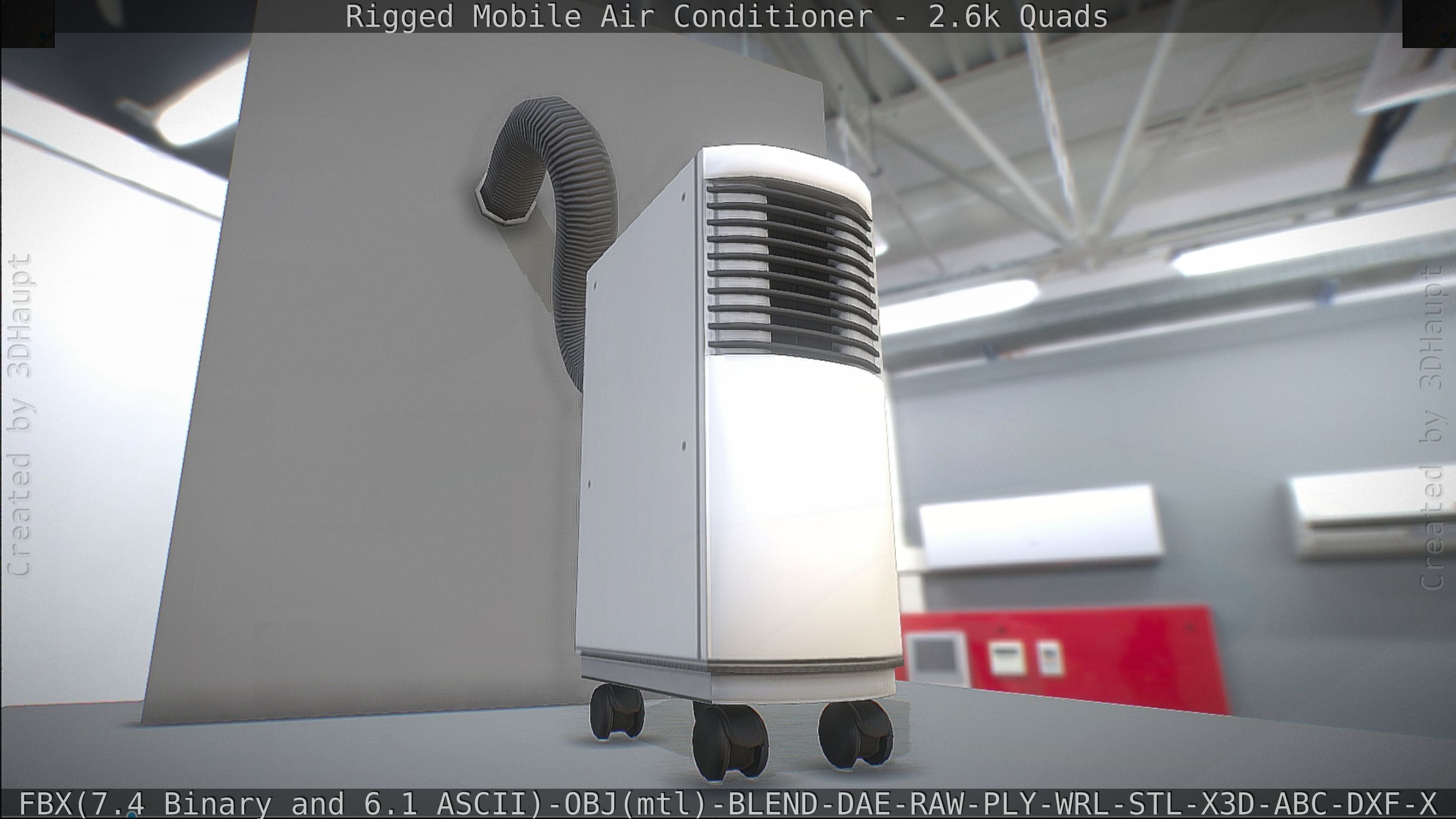 Air Conditioner Rigged Low-poly 3D model_40