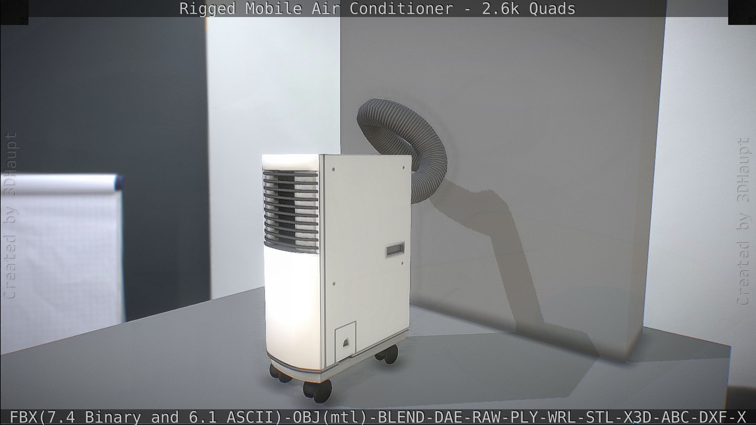 Air Conditioner Rigged Low-poly 3D model_80