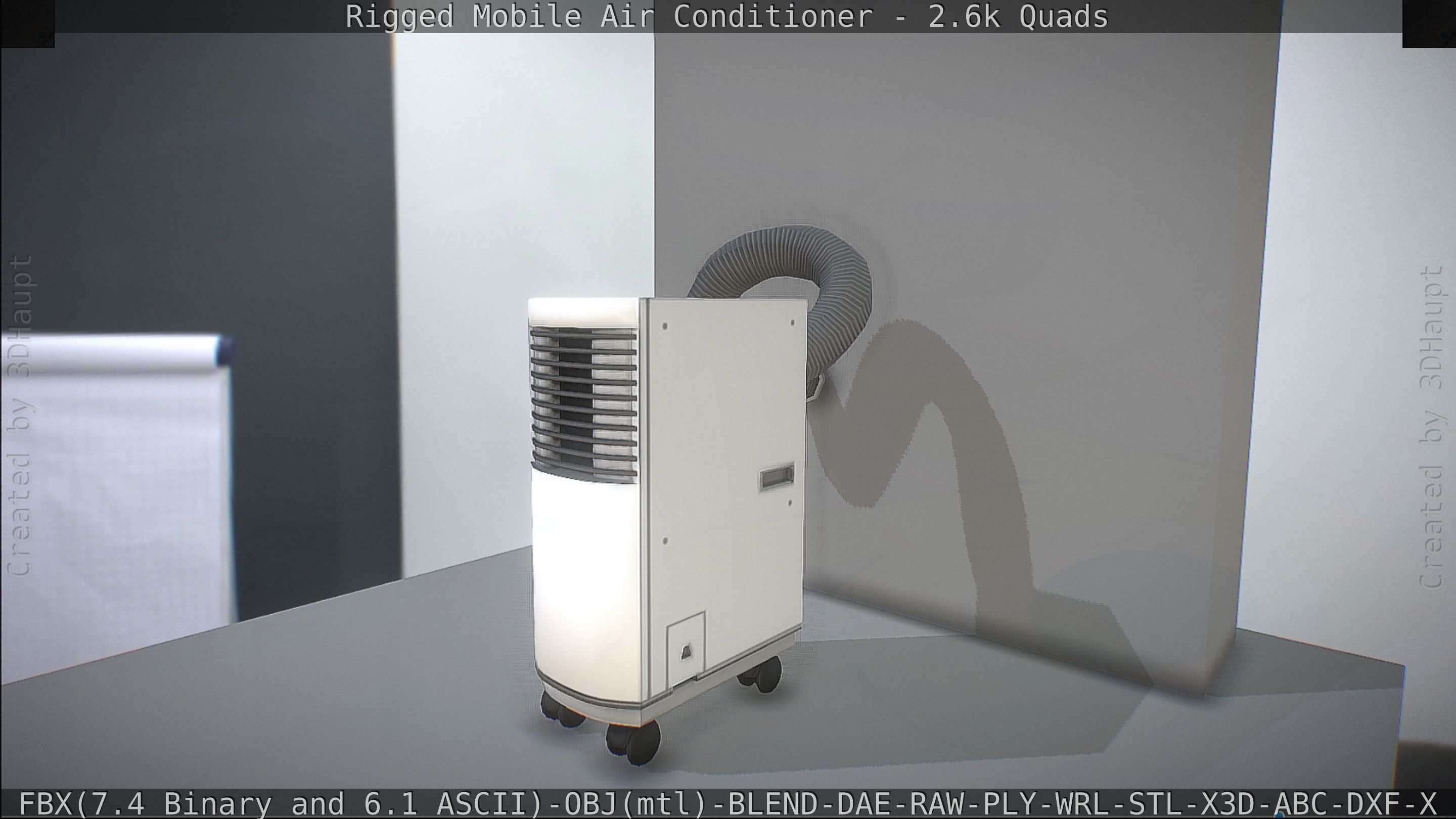 Air Conditioner Rigged Low-poly 3D model_81