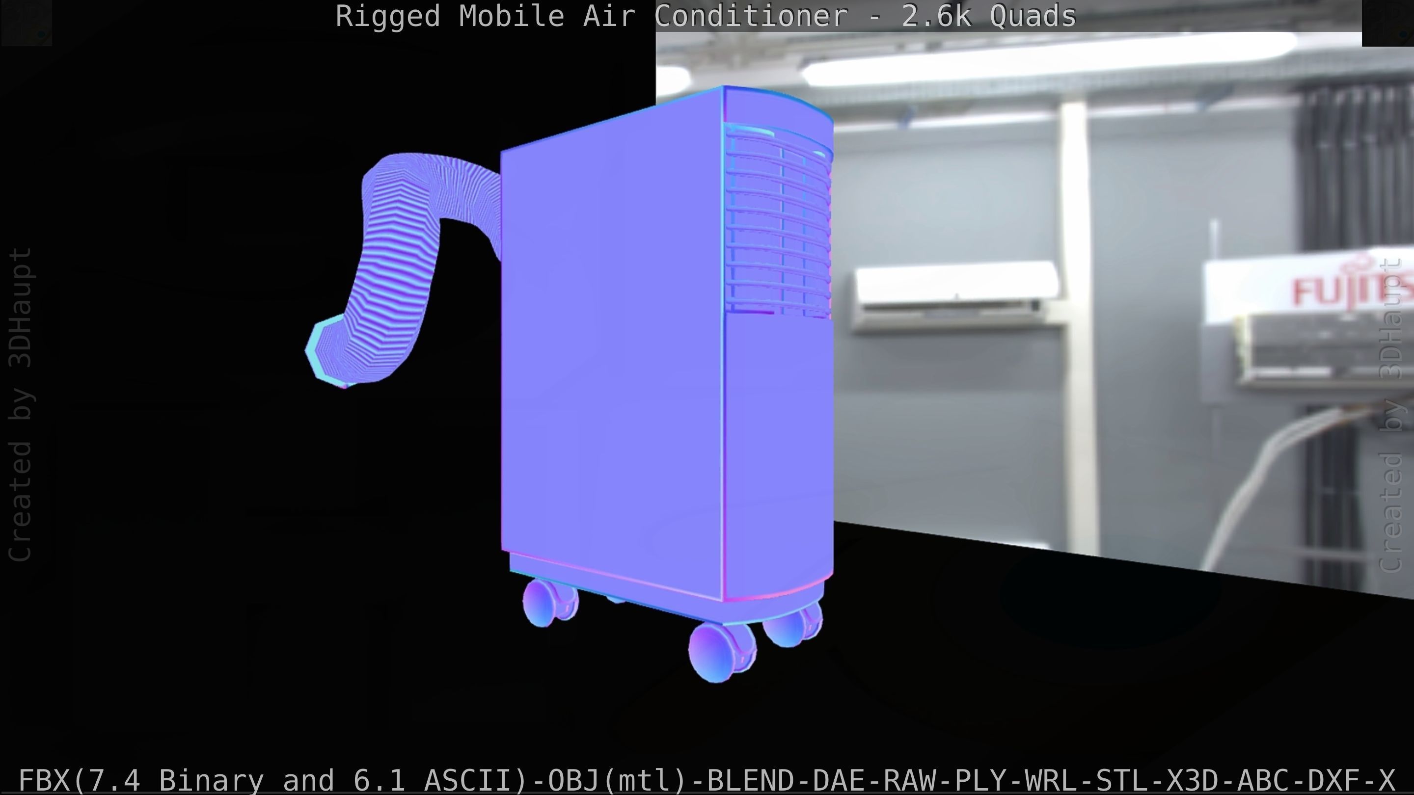 Air Conditioner Rigged Low-poly 3D model_93