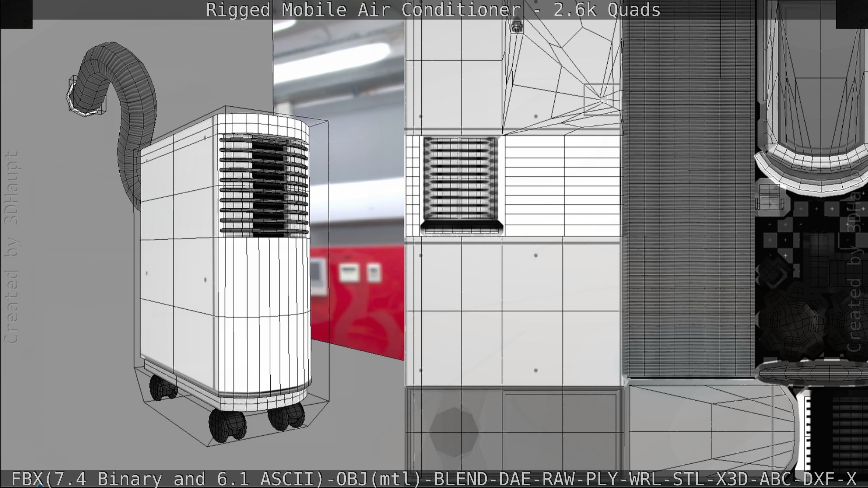 Air Conditioner Rigged Low-poly 3D model_184