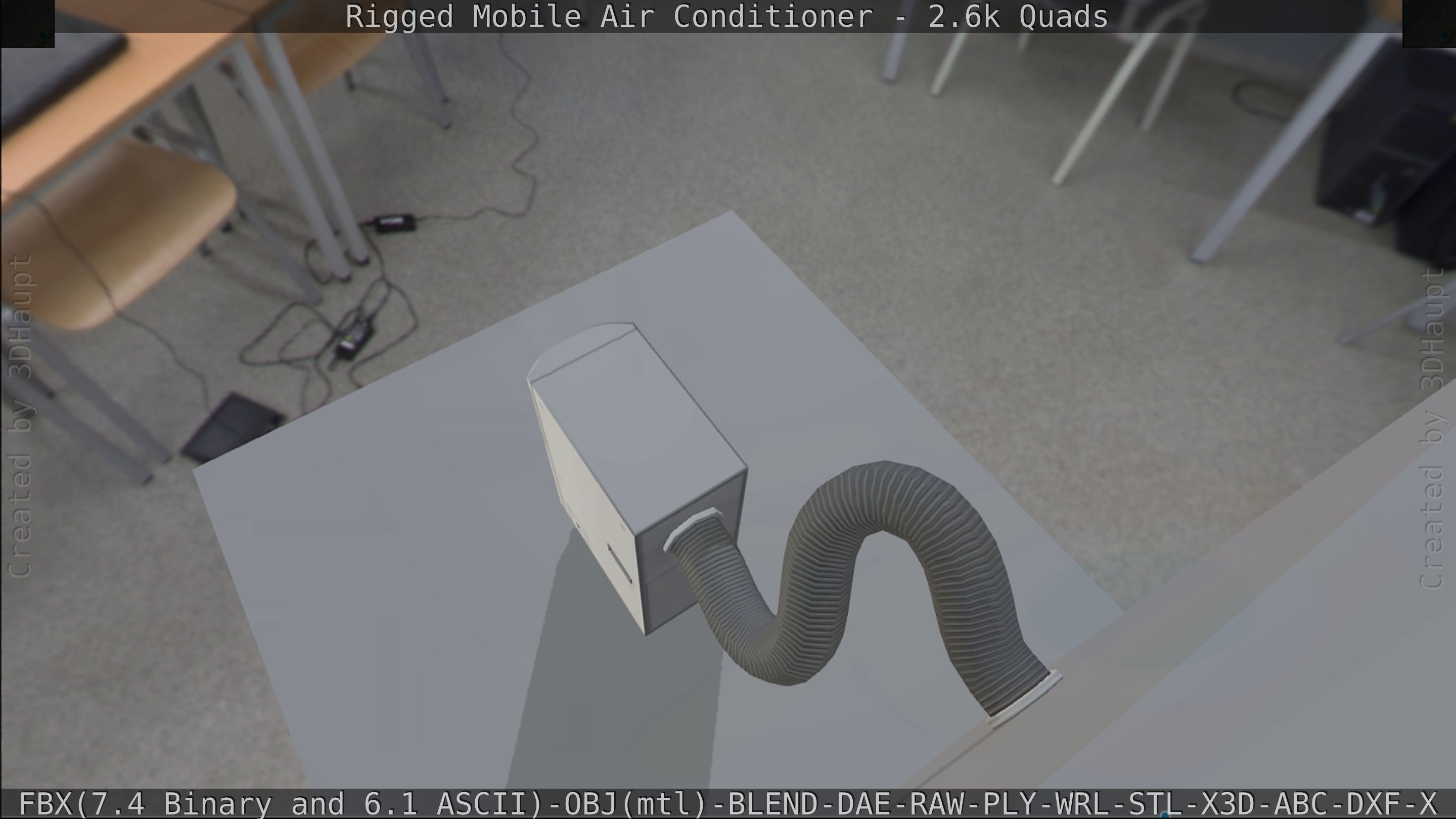 Air Conditioner Rigged Low-poly 3D model_225