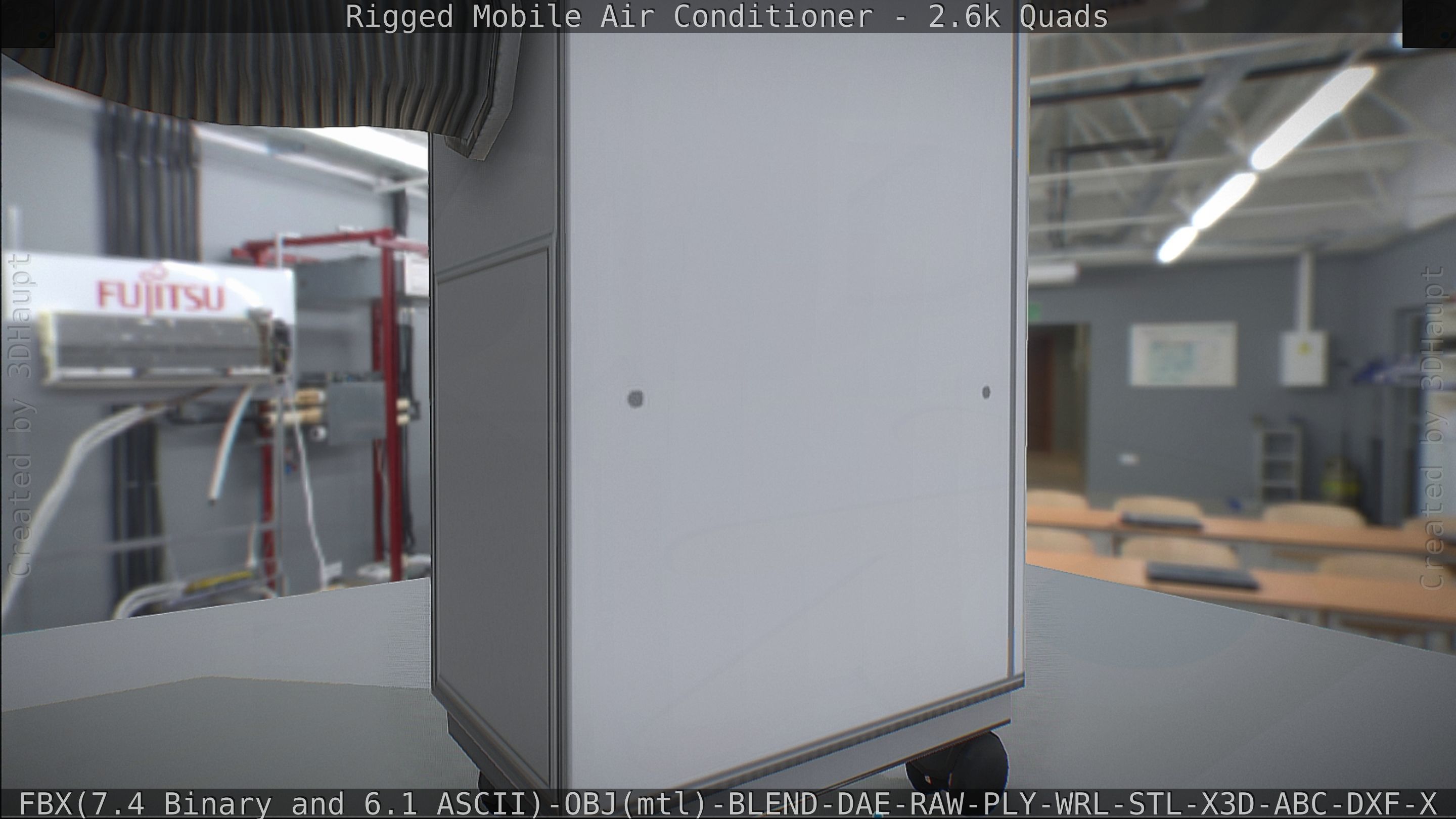 Air Conditioner Rigged Low-poly 3D model_67