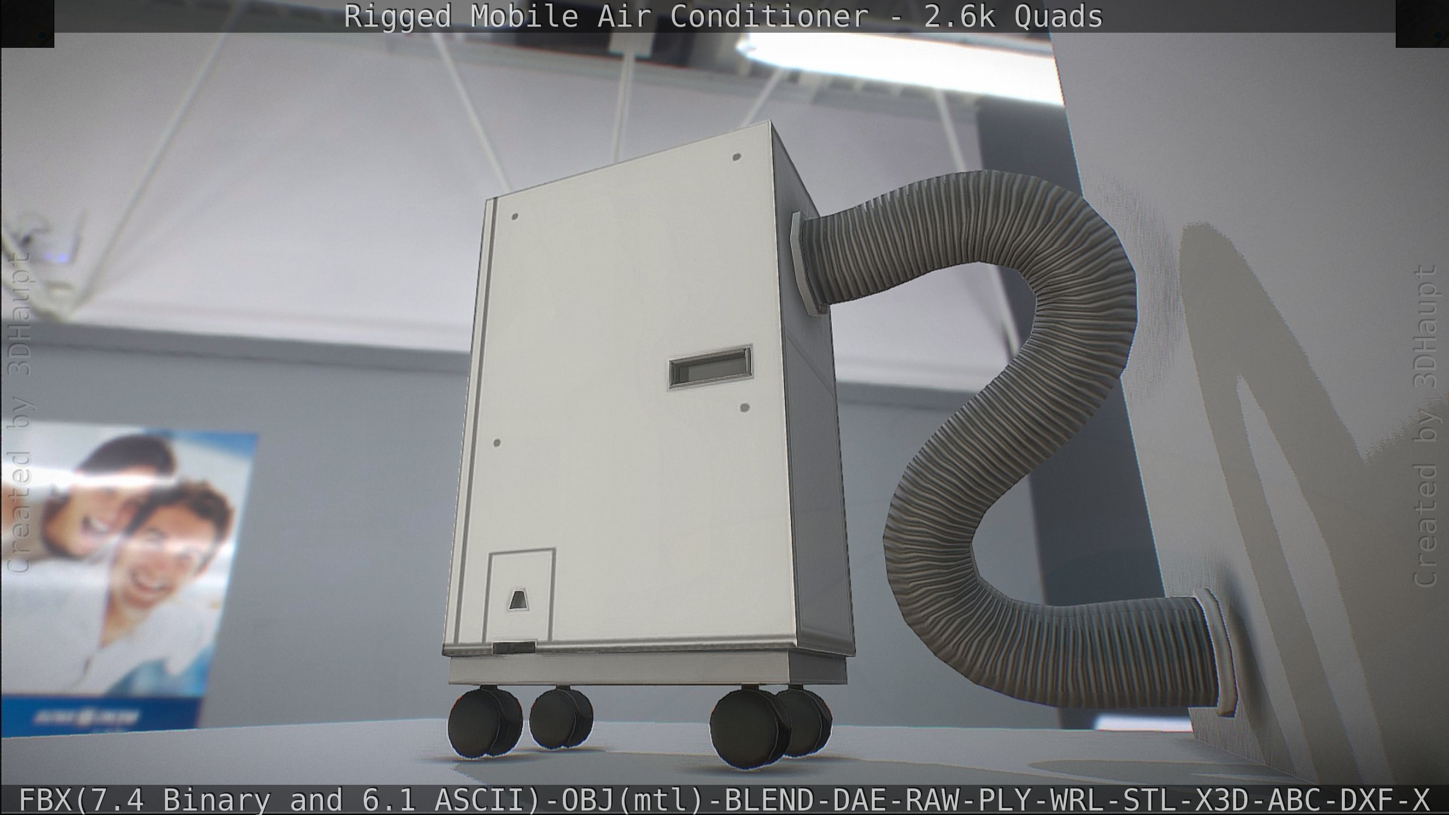 Air Conditioner Rigged Low-poly 3D model_30