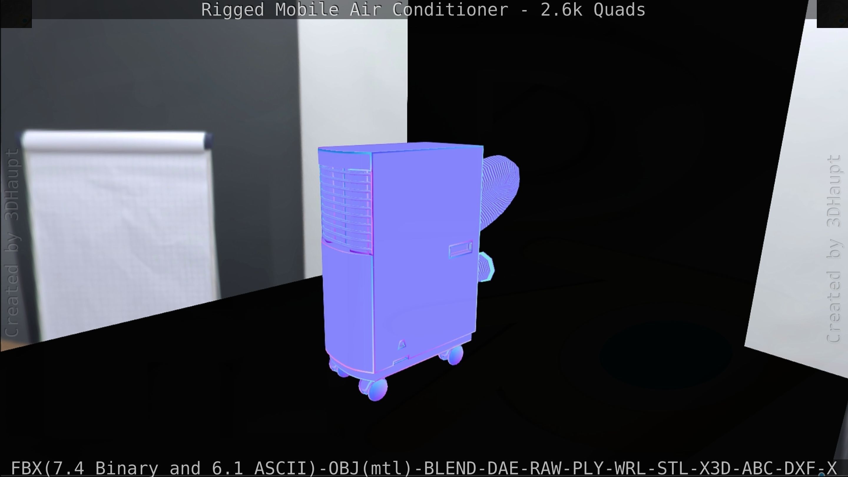 Air Conditioner Rigged Low-poly 3D model_86
